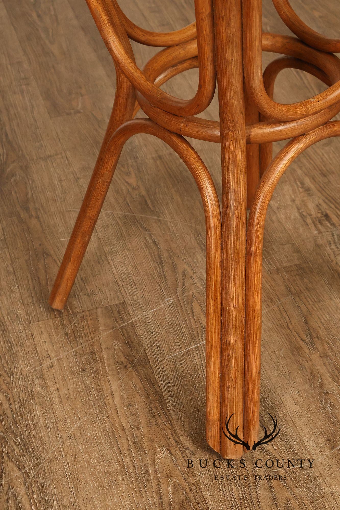 Boho Chic Round Glass Top Rattan Bistro Table