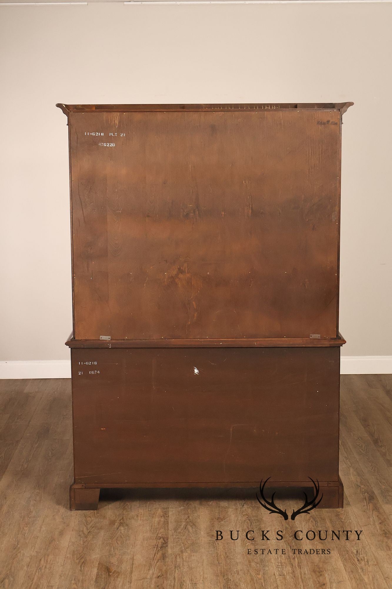 Ethan Allen Georgian Court Style Cherry Step Back Hutch China Cabinet