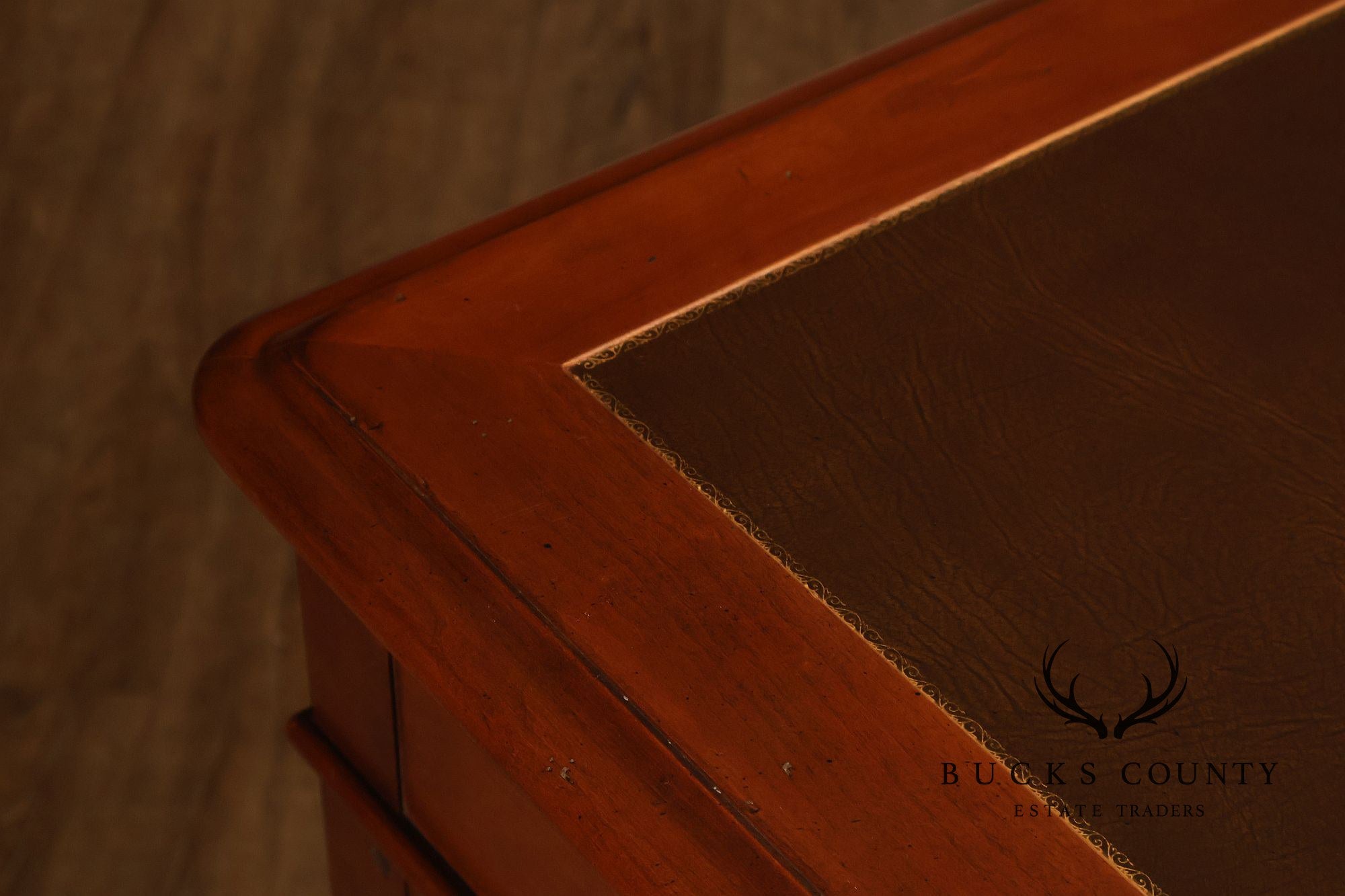 Sligh Leather Top Executive Pedestal Desk