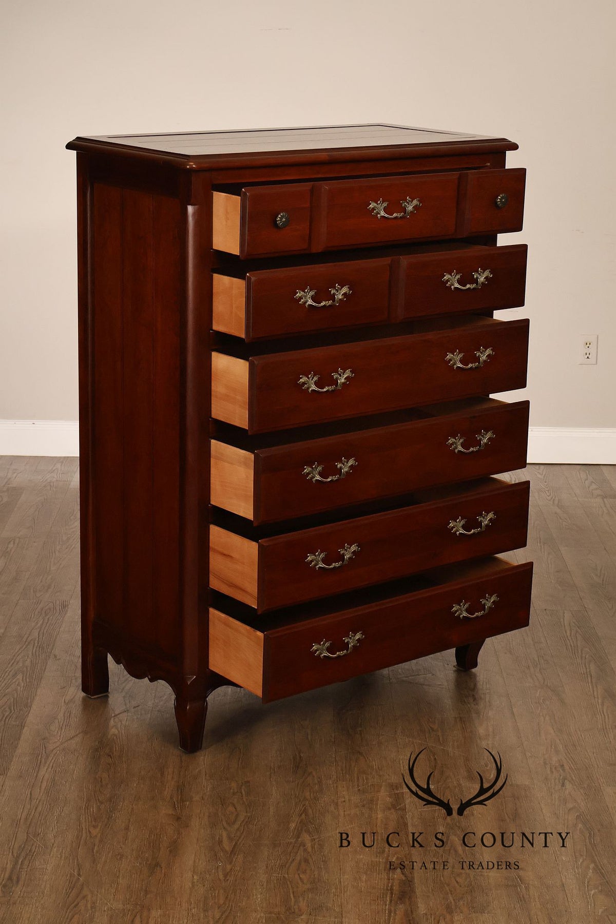 Thomasville Montrachet Collection French Provincial Cherry Tall Chest Of Drawers