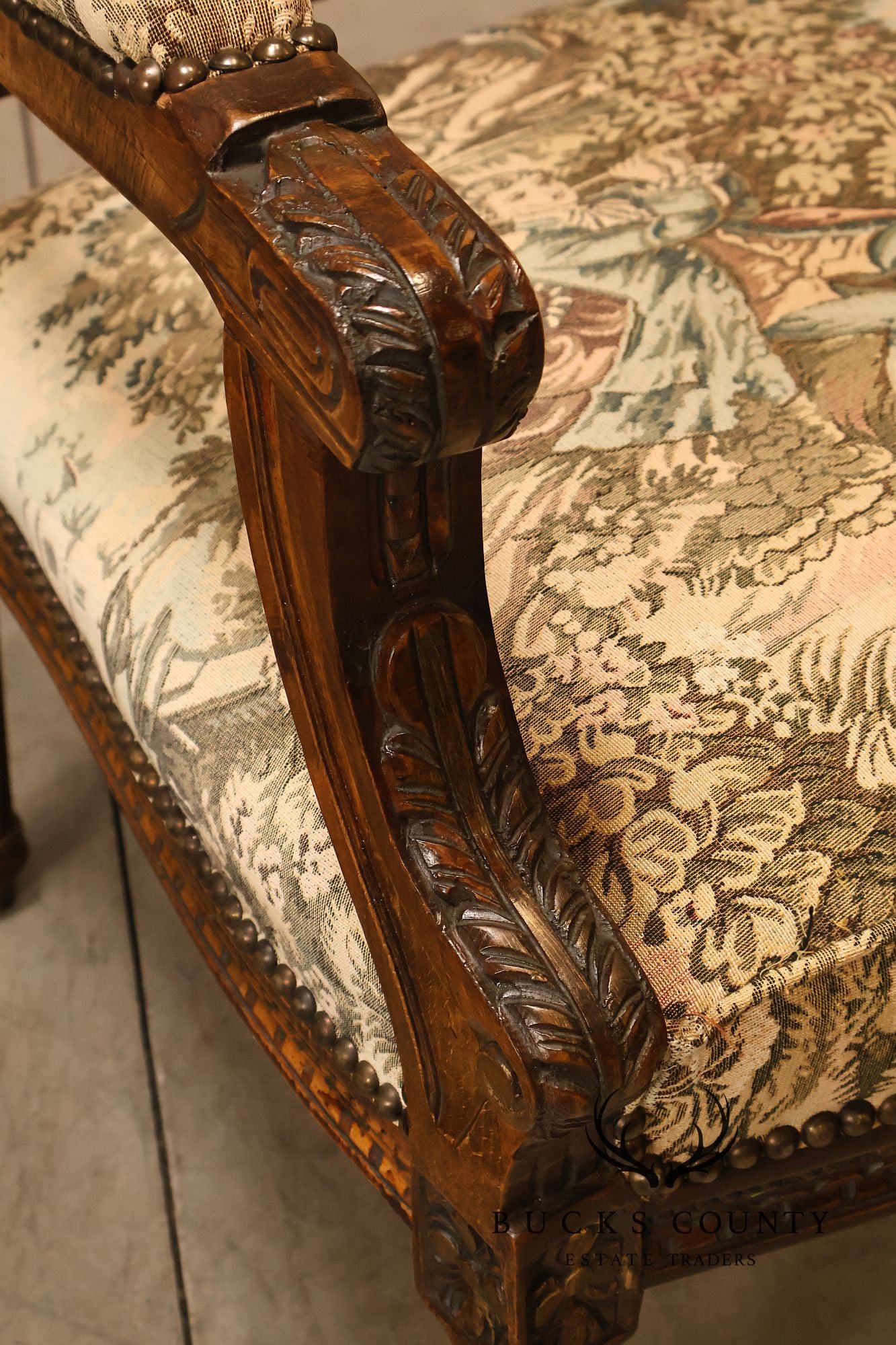 Italian Louis XVI Style Carved Throne Chair
