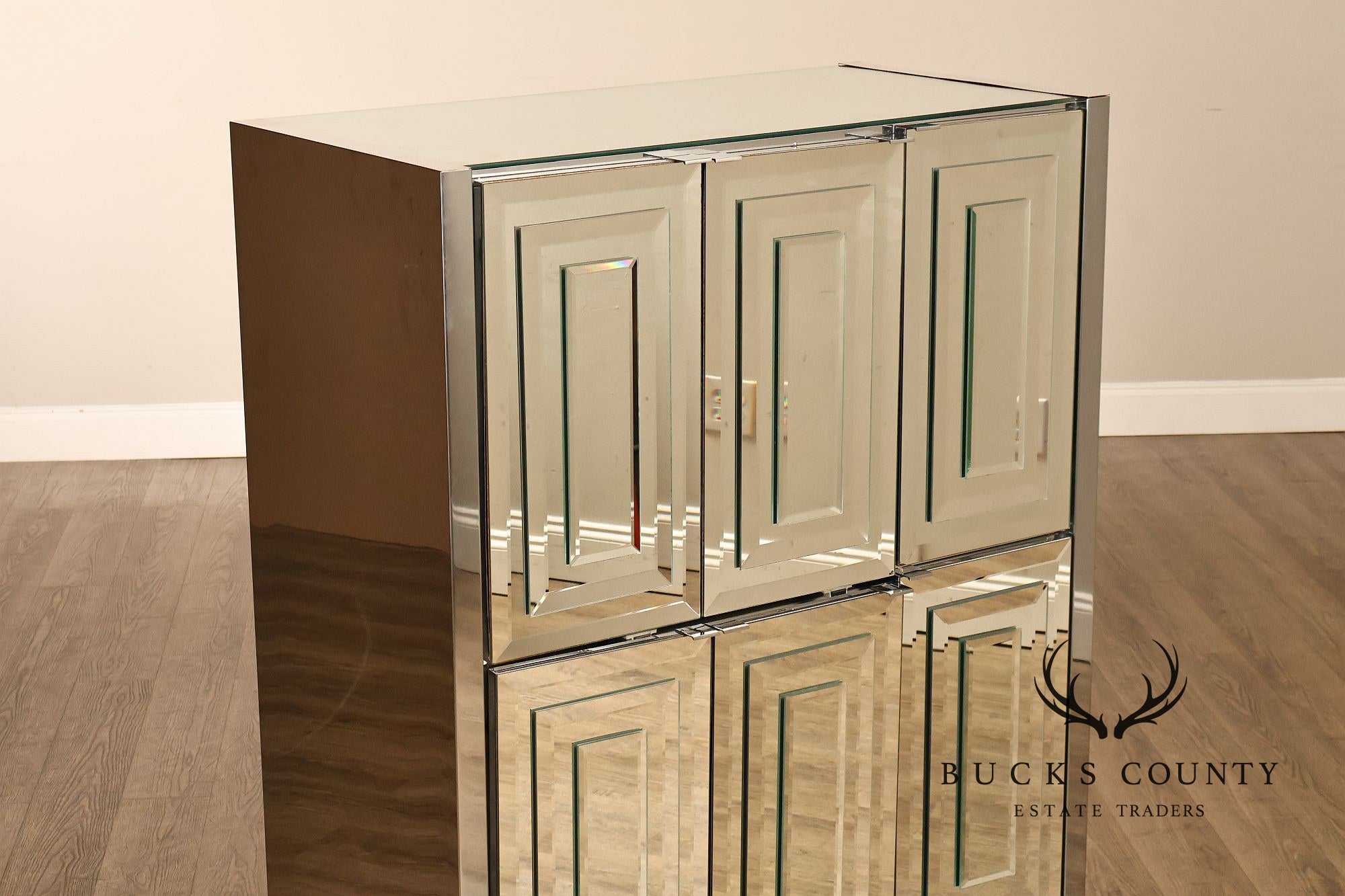 Ello Hollywood Regency Mirrored Armoire