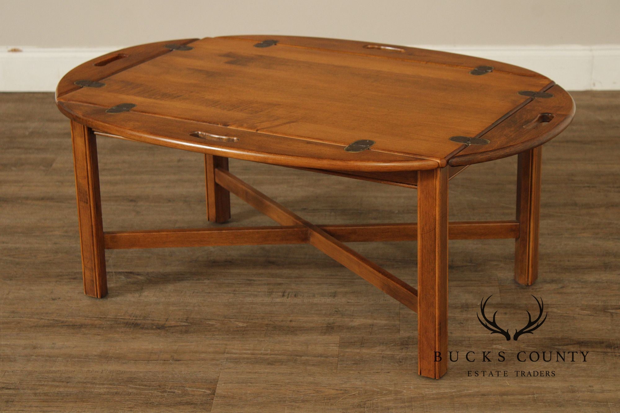 Ethan Allen 1776 Collection Chippendale Style Maple Butler’s Tray Coffee Table