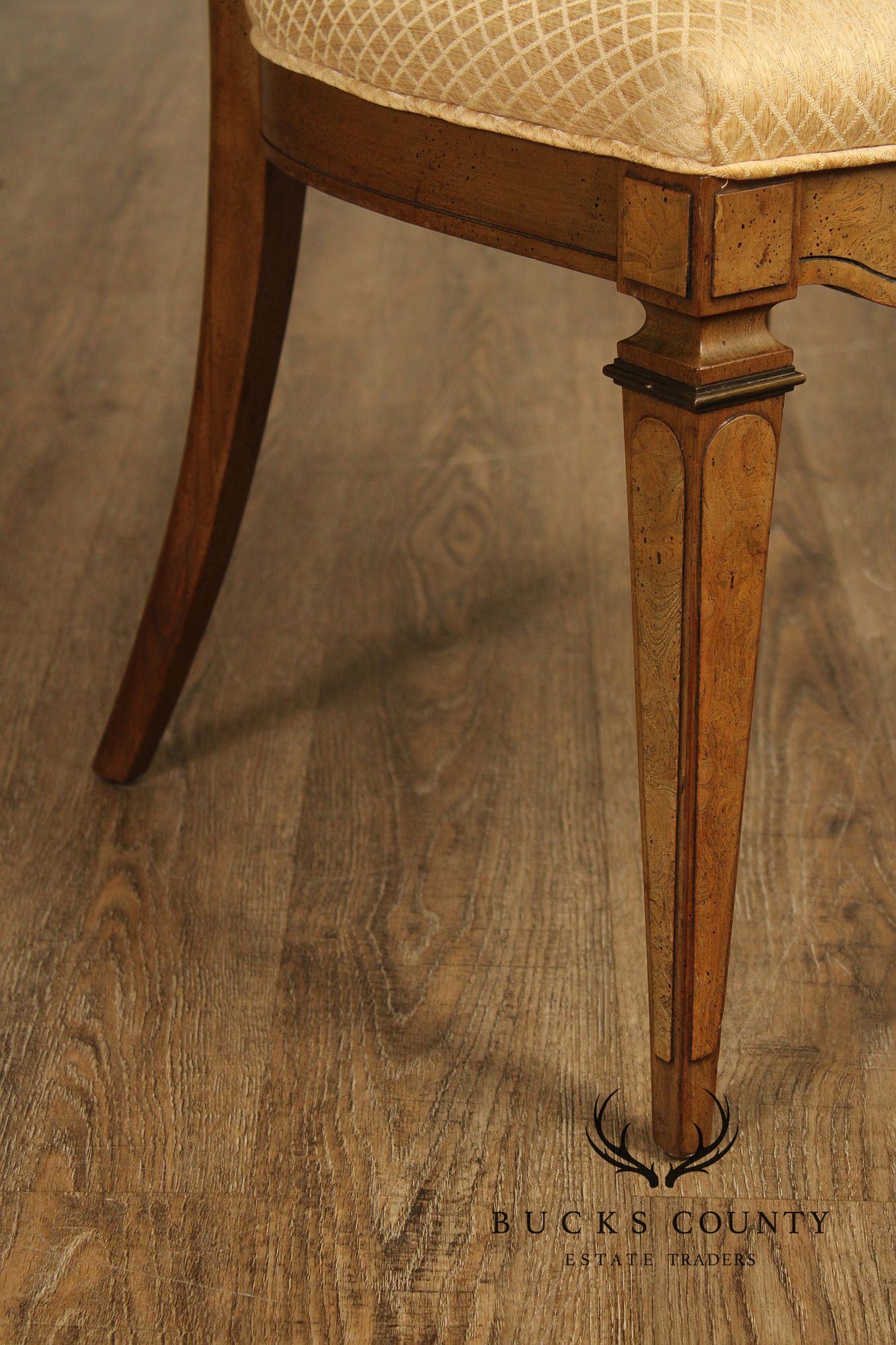 Biedermeier Style Set of Four Burlwood Dining Chairs