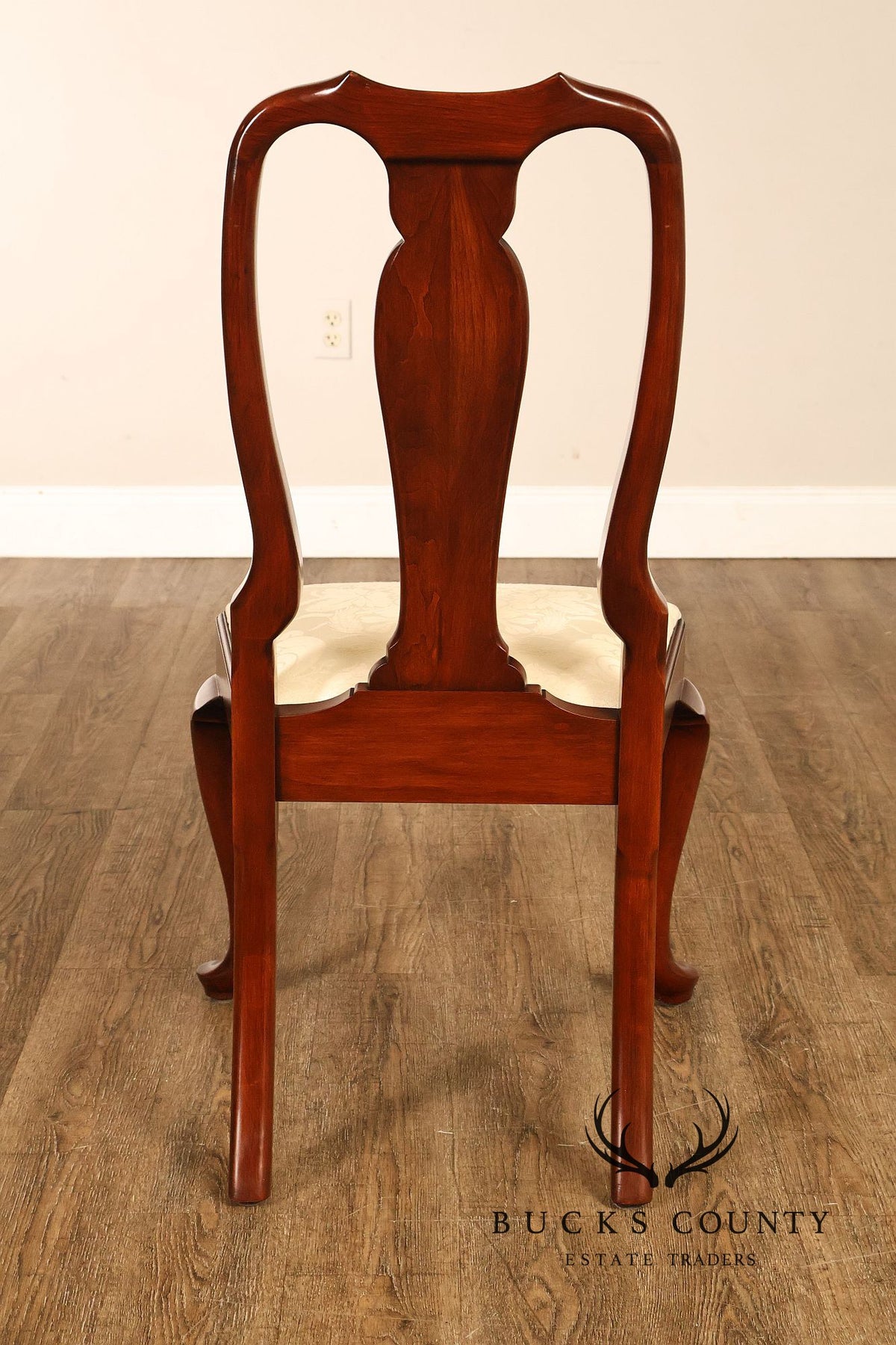 Henkel Harris Queen Anne Set of Six Cherry Dining Chairs