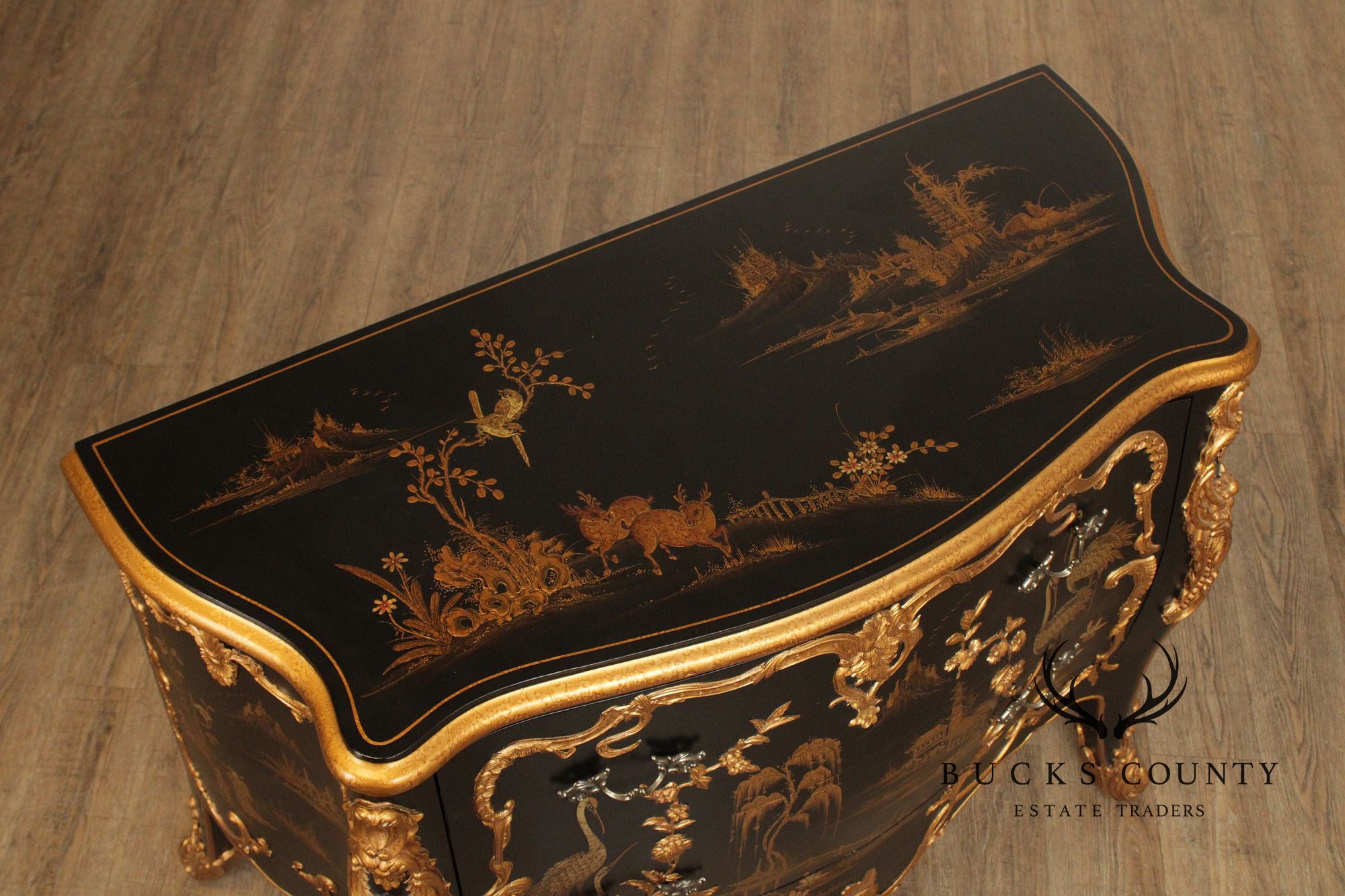 French Louis XV Style Ormolu Mounted Chinoiserie Commode