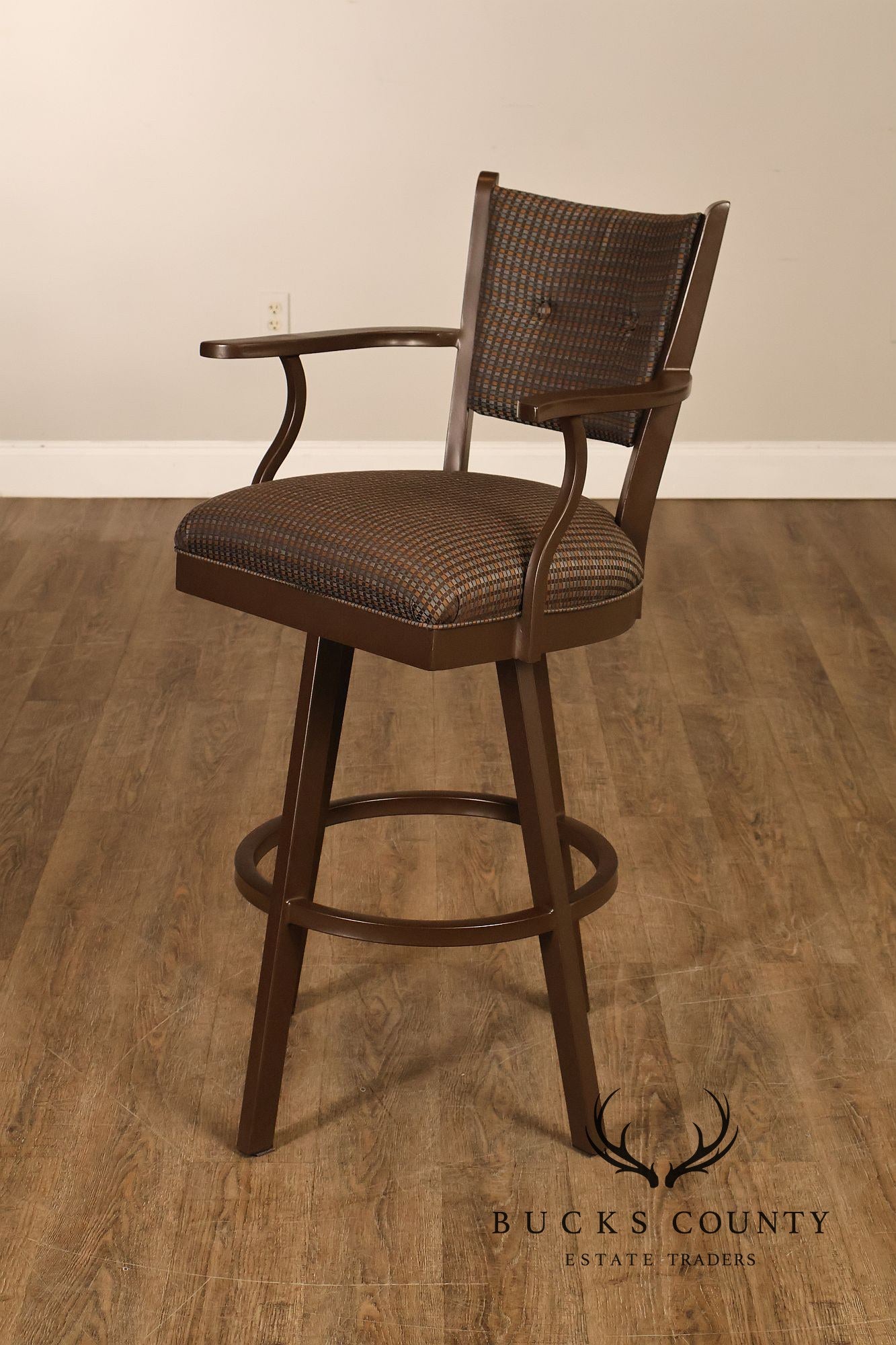Tempo Industries Pair Of Swivel Bar Stools With Arms