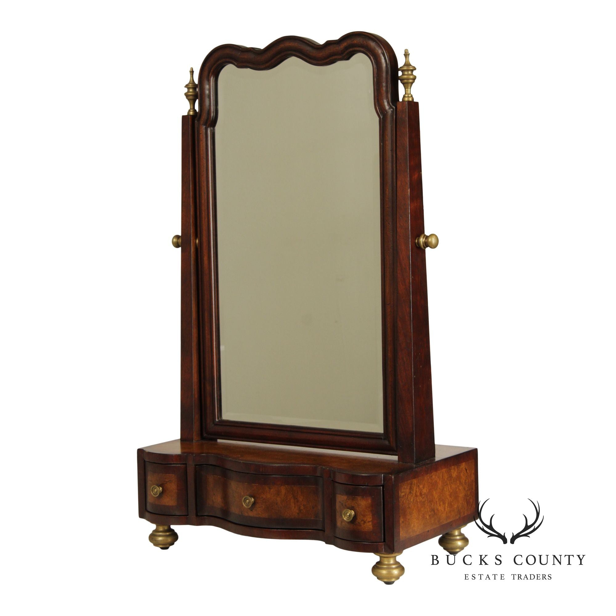 Greenbaum Interiors Georgian Style Mahogany Shaving Mirror