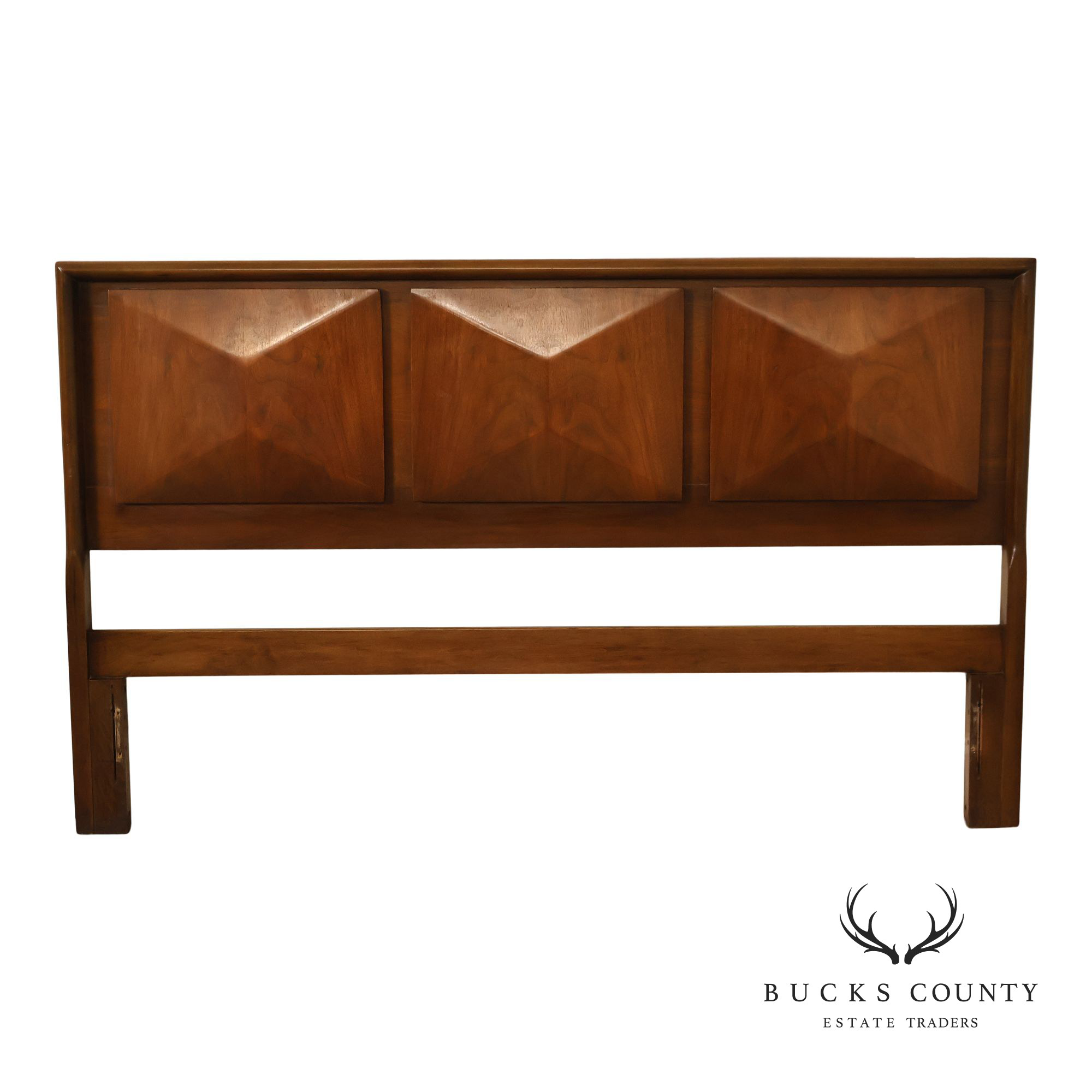 United Furniture Mid Century Diamond Walnut Queen Headboard