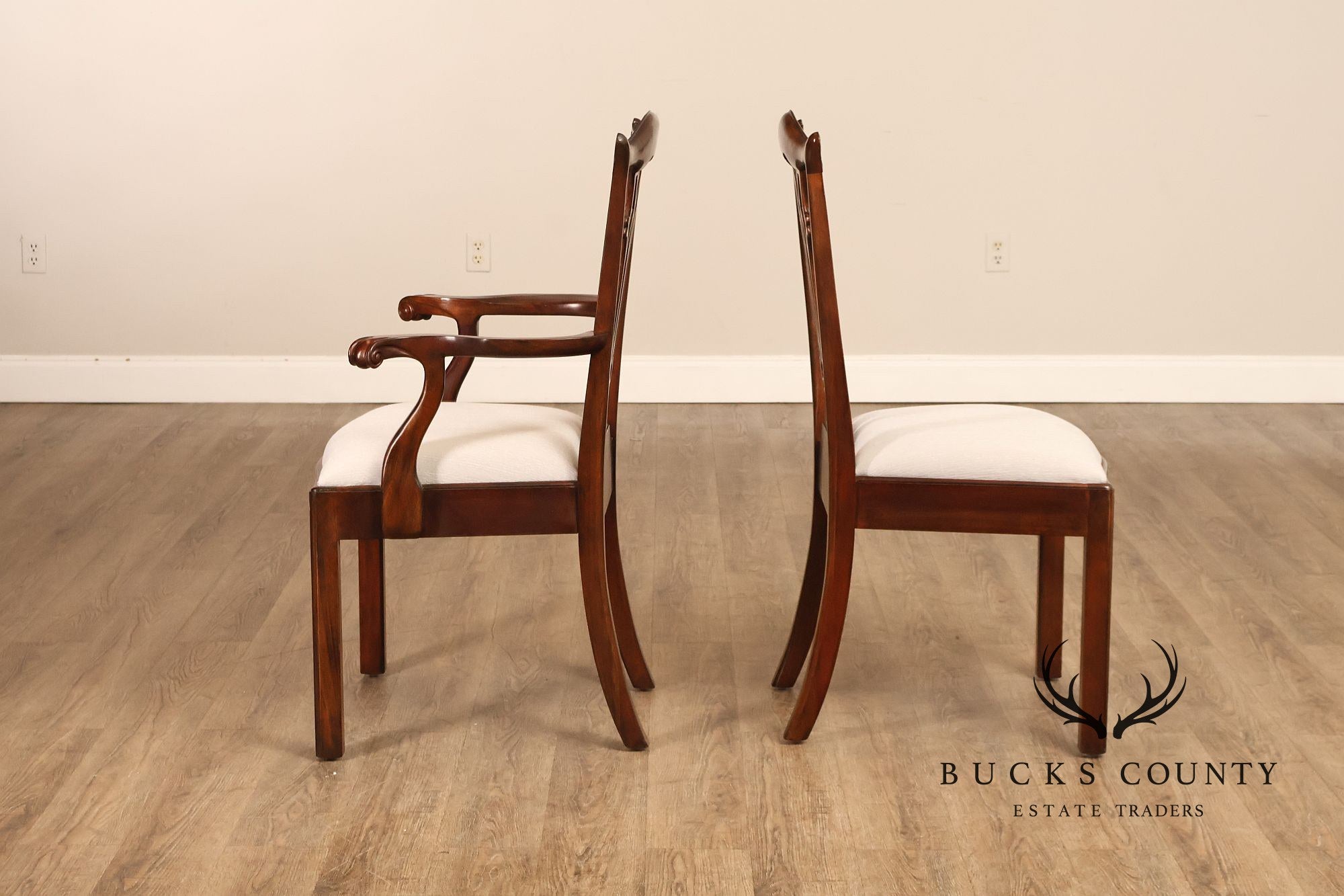 Maitland Smith Chippendale Style Set of Ten Mahogany Dining Chairs