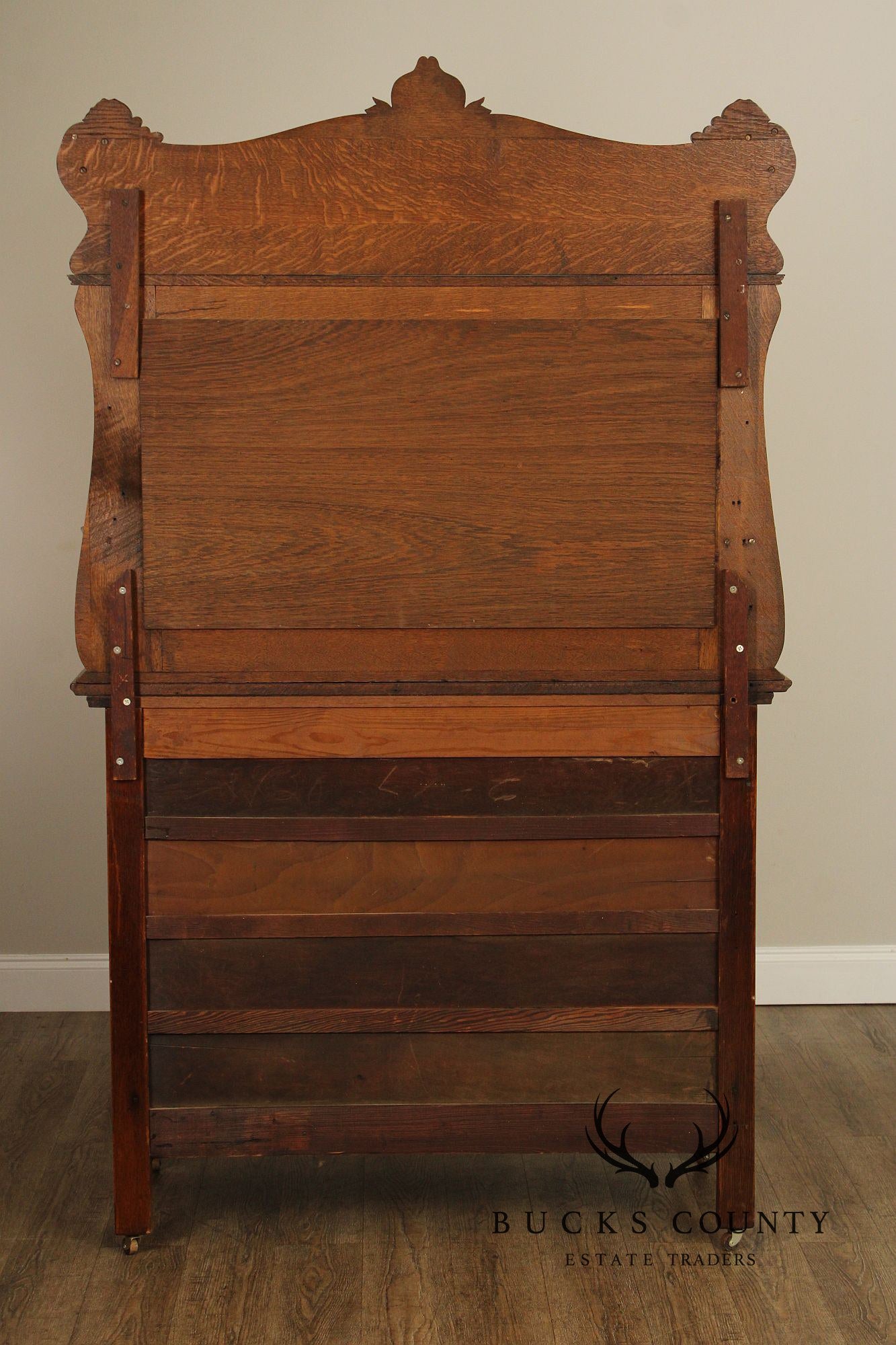 Antique Victorian Renaissance Revival Mirrored Oak Sideboard