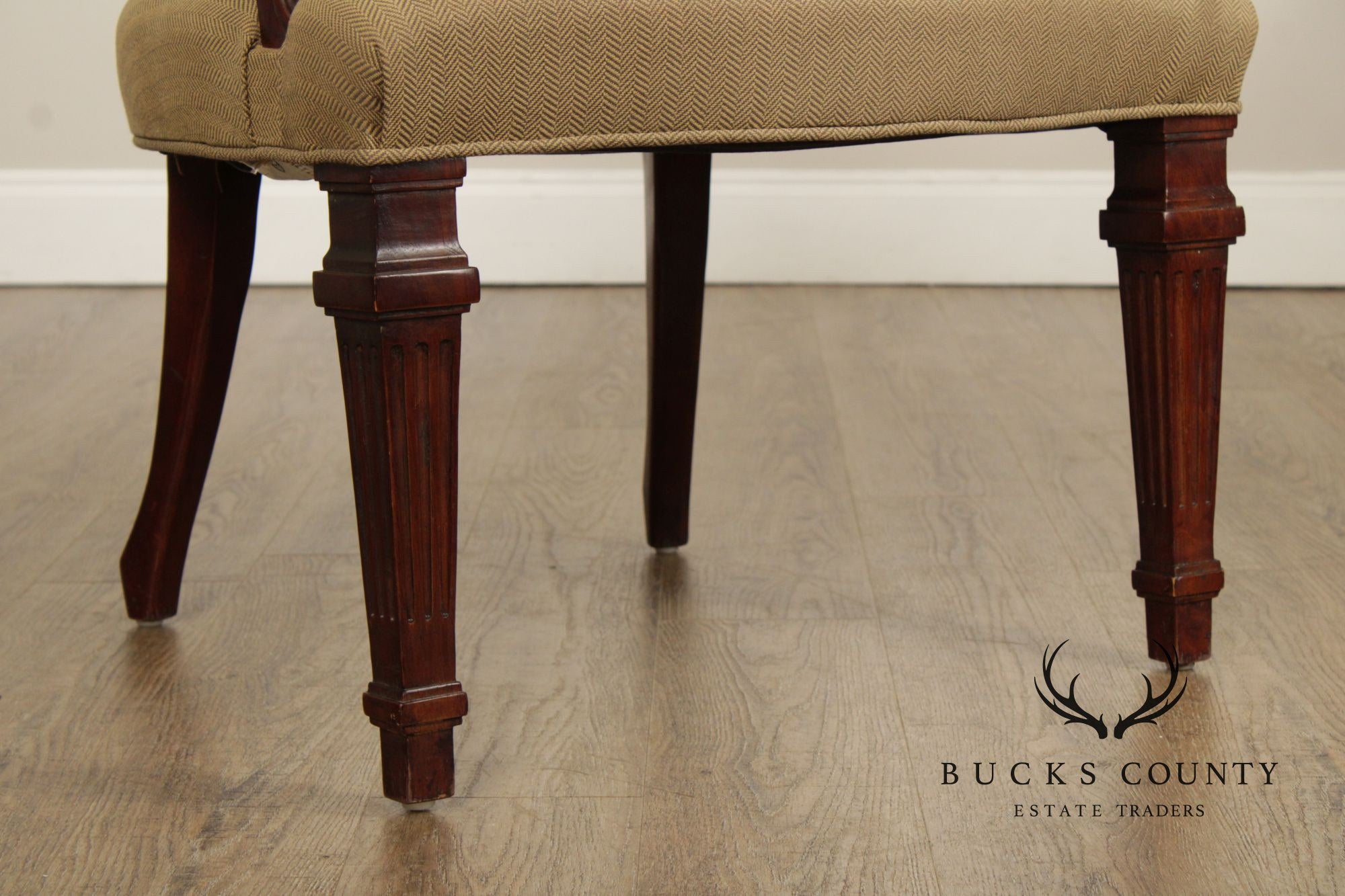 Century Furniture Italian Neoclassical Style Carved Frame Armchair