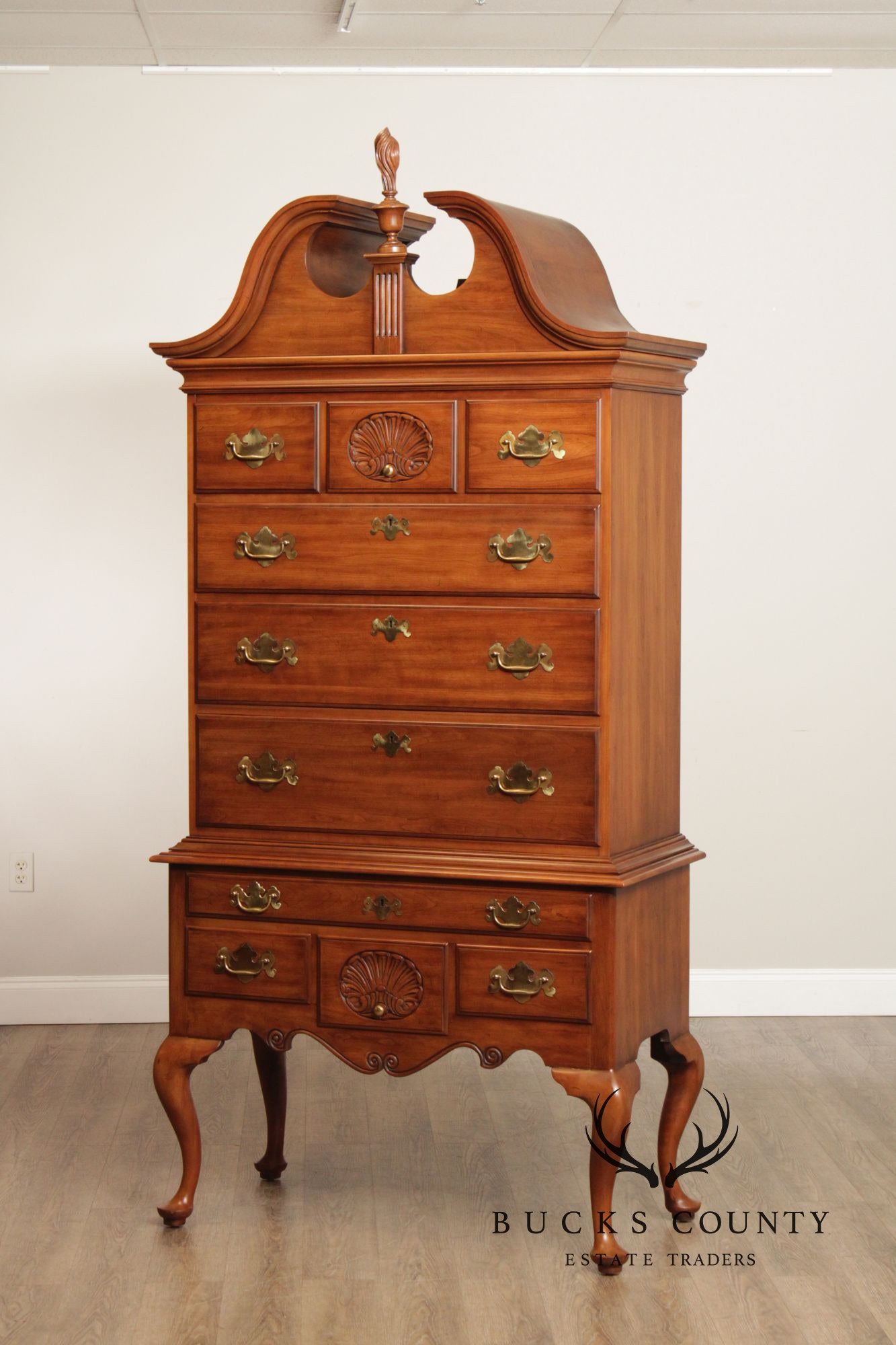 Henkel Harris Queen Anne Style Cherry Highboy