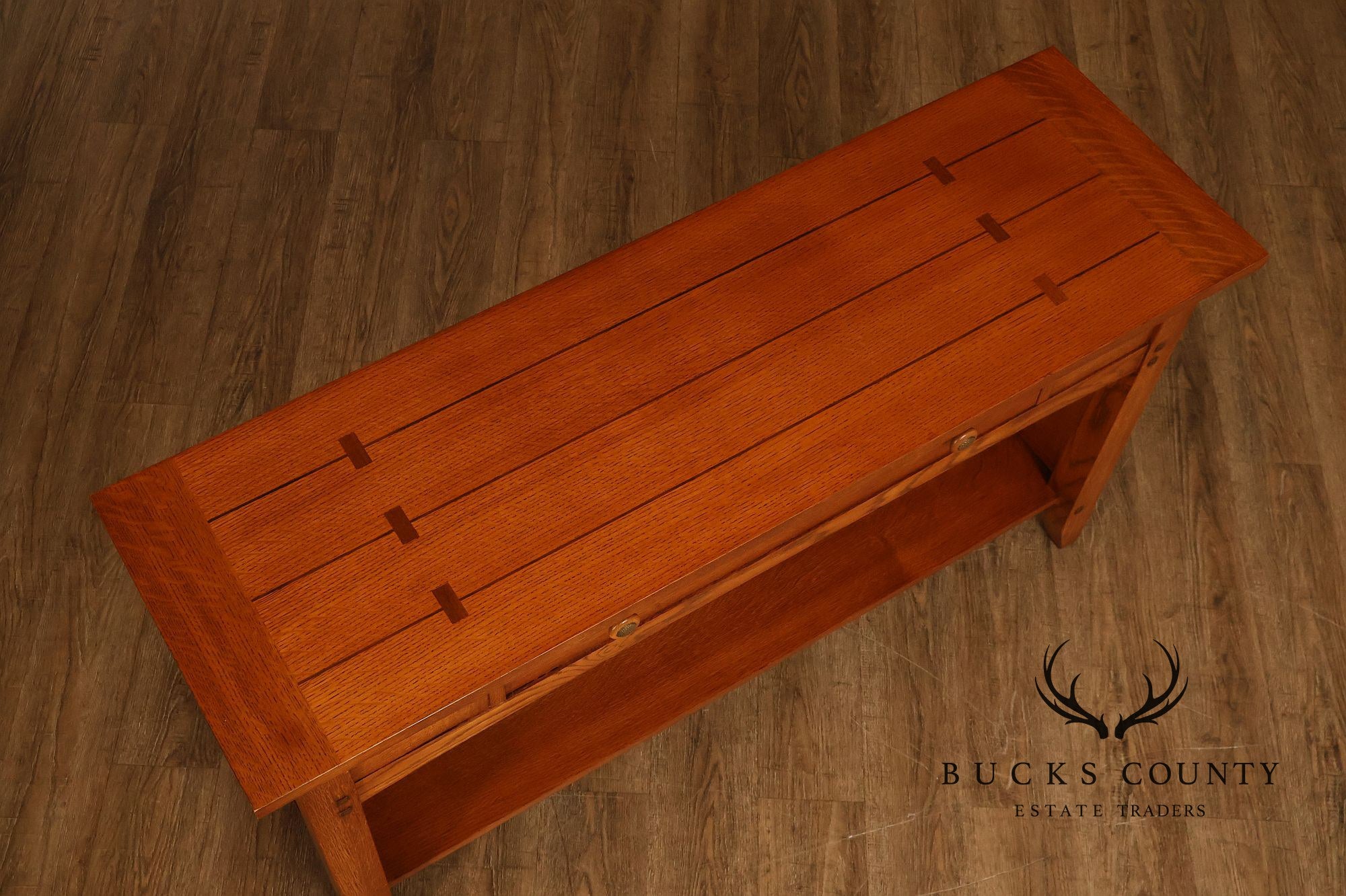 Thomasville Impressions Mission Style Oak Sofa Console Table