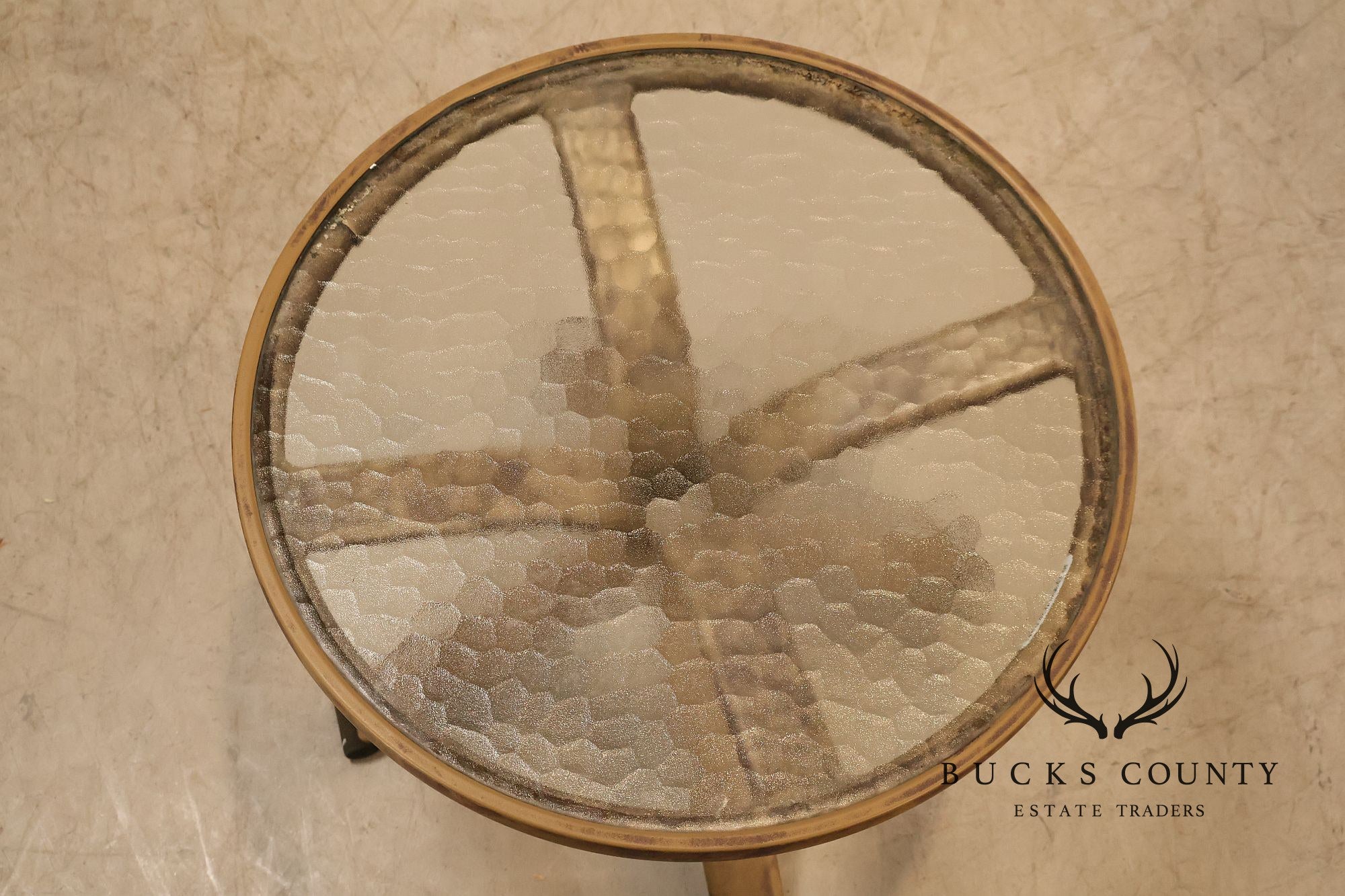 Brown Jordan Pair of Outdoor Round Glass Top Side Tables