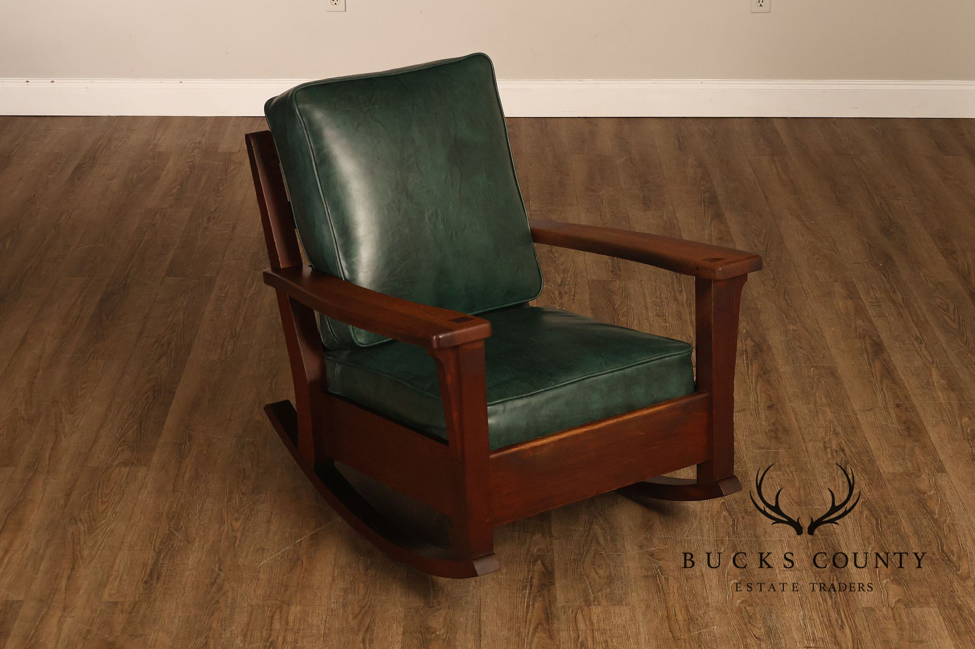 Limbert Arts & Crafts Antique Mission Oak Lounge Chair And Rocking Chair