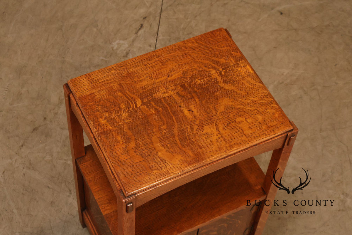 Antique Charles P. Limbert Mission Oak Somno Stand