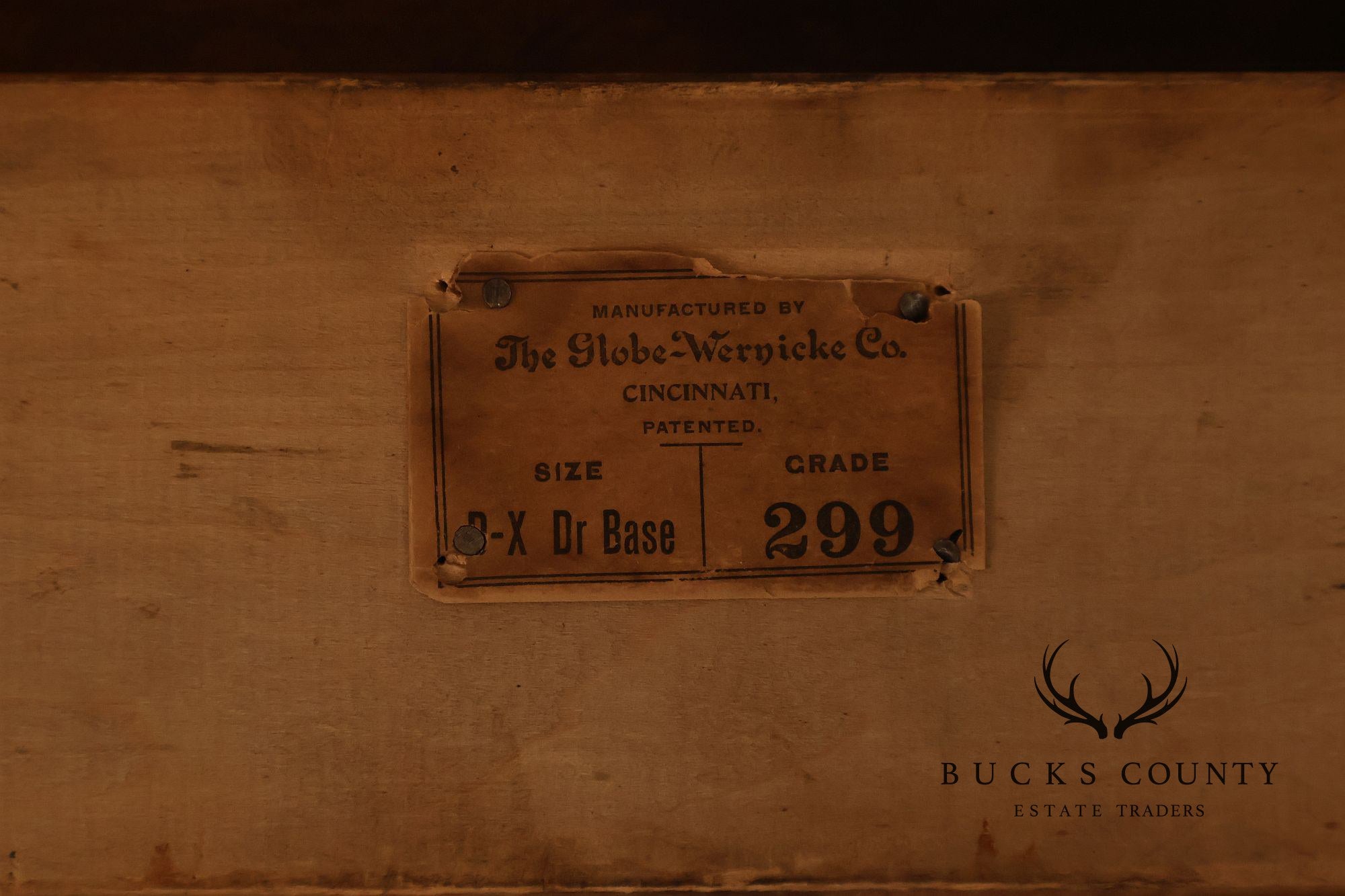 Globe-Wernicke Antique Oak Two-Stack Barrister Bookcase With Drawer Base