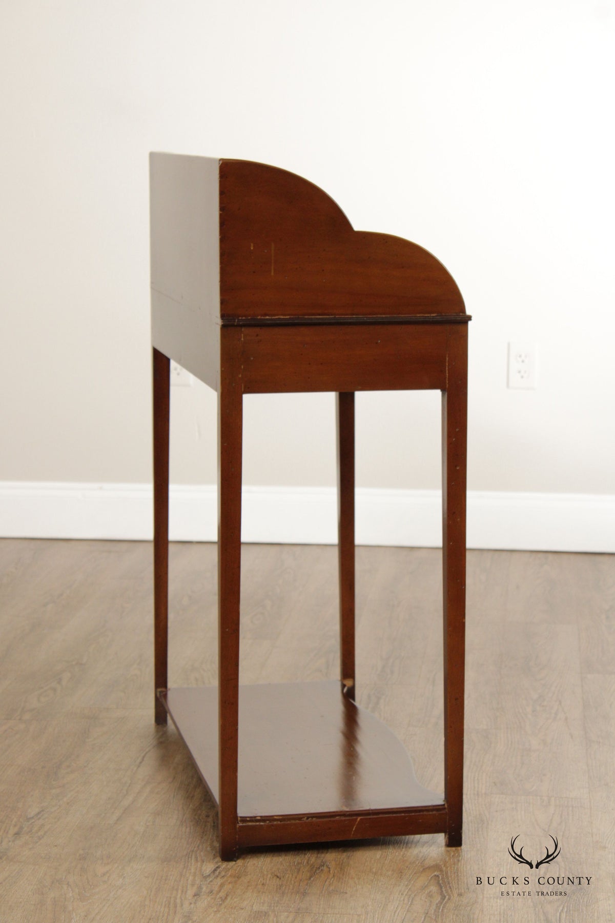Georgian Style Mahogany Two-Drawer Server Console Table With Gallery