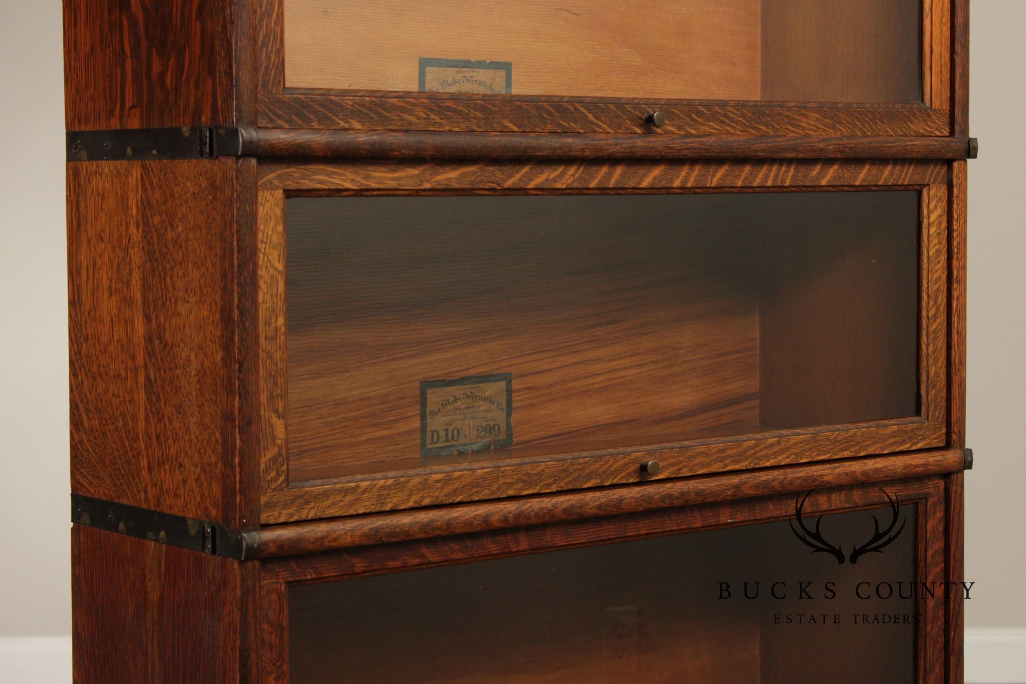 Globe Wernicke Oak Five-Stack Barrister Bookcase