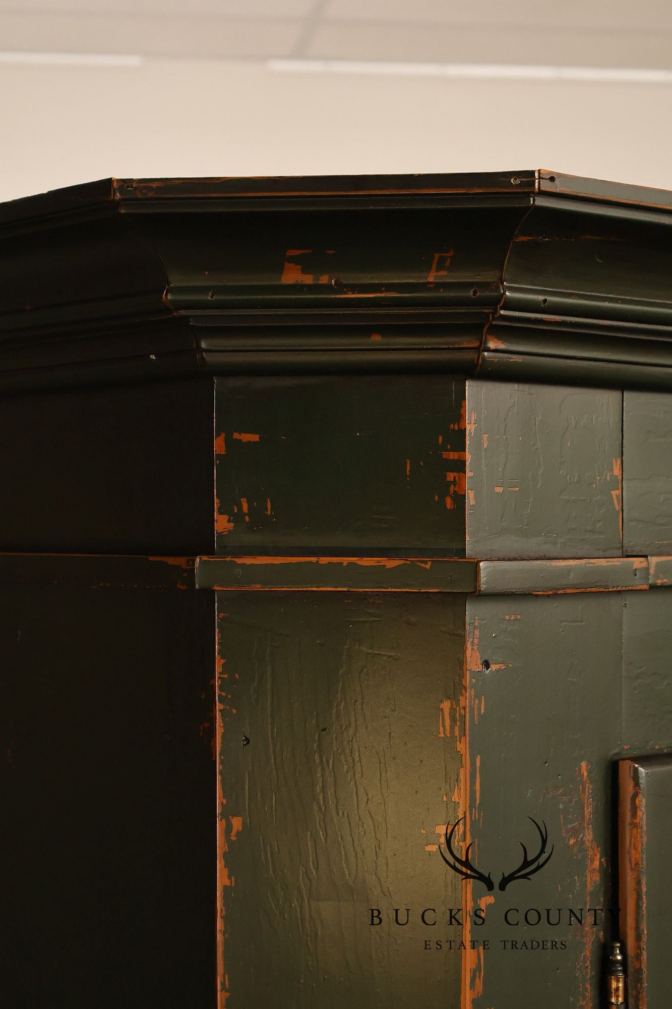 American Country Primitive Style Painted Linen Cabinet