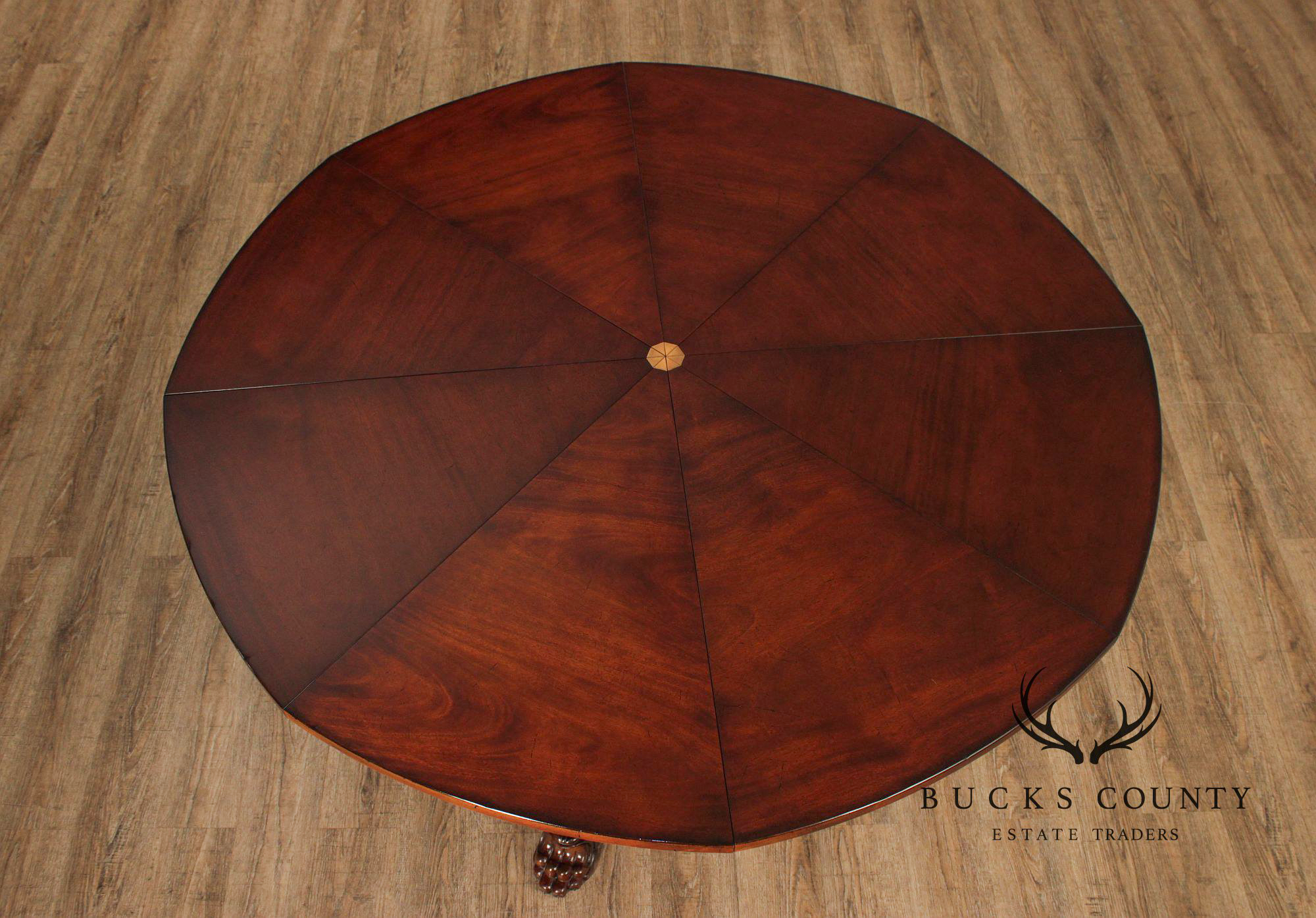 Oscar De La Renta For Century Furniture Mahogany Radial Extension Jupe Dining Table