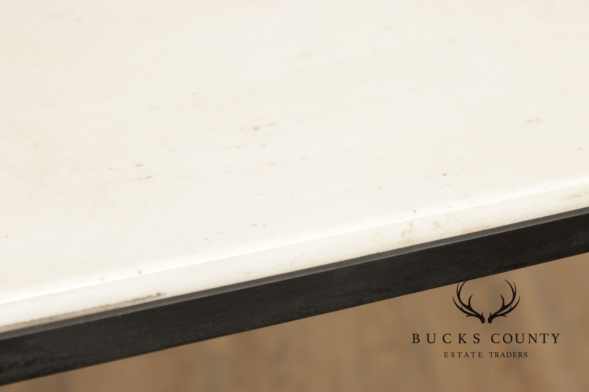 Mid Century Modern Industrial Marble Top Steel Console BarTable