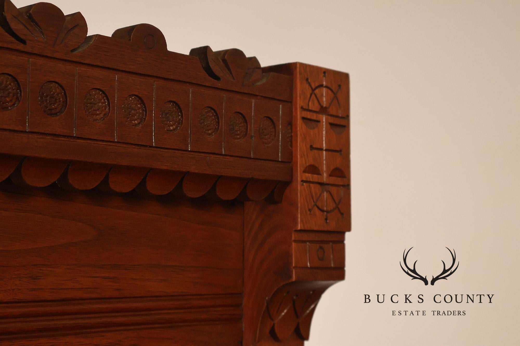 Antique Victorian Eastlake Walnut Marble Top Dresser With Mirror