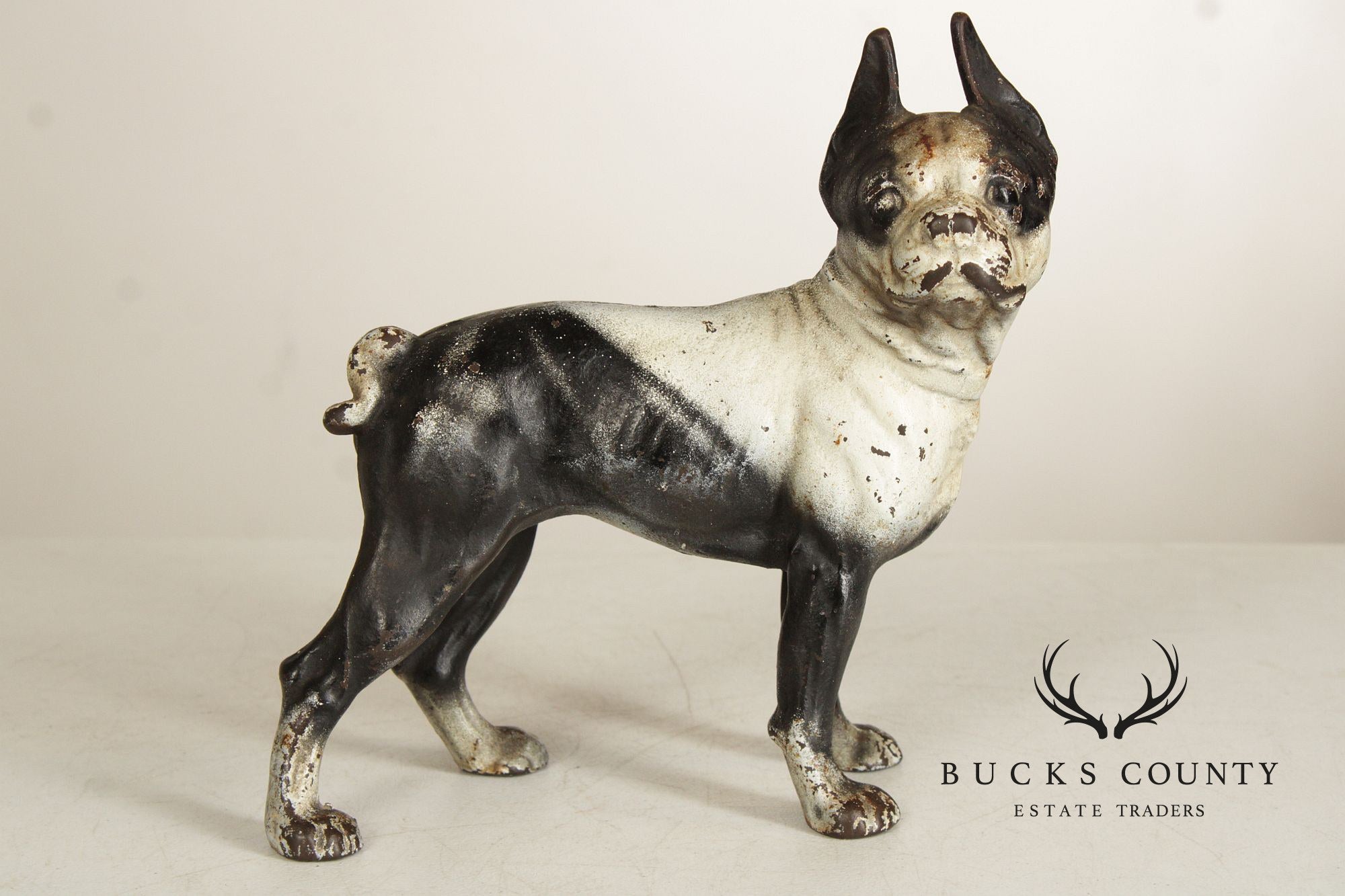Vintage Cast Iron Boston Terrier Door Stop