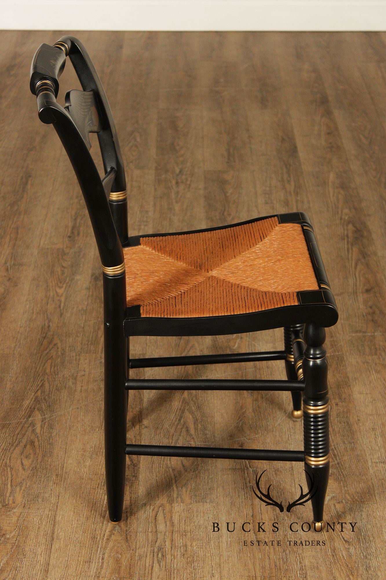 Ethan Allen Hitchcock Style Hand Painted Eagle Side Chair
