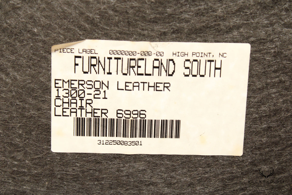 Queen Anne Style Tufted Leather Wing Chair