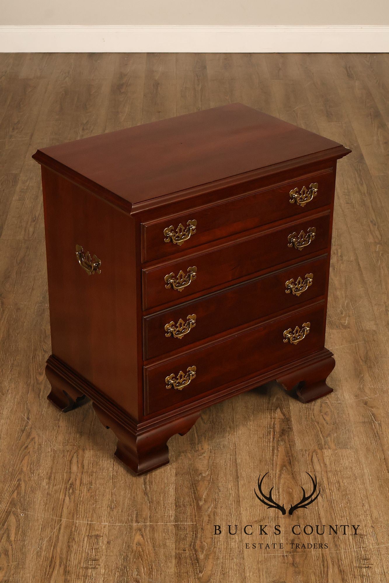 Ethan Allen Georgian Court Collection Pair Of Cherry Nightstands