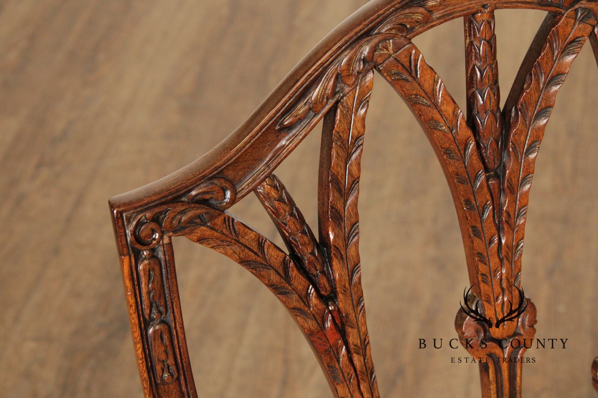 Hepplewhite Style Pair of Mahogany Armchairs