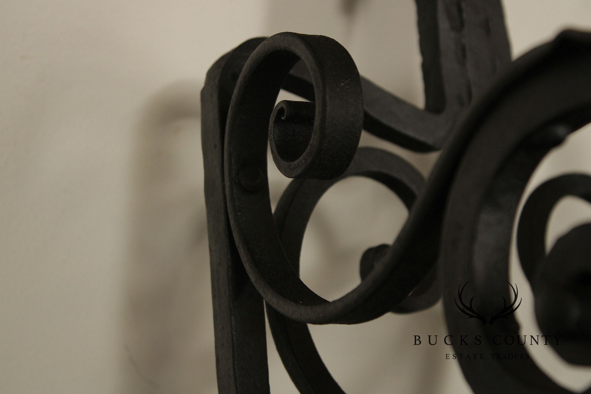 Antique Wrought Iron and Brass Wall-Mounted Bell