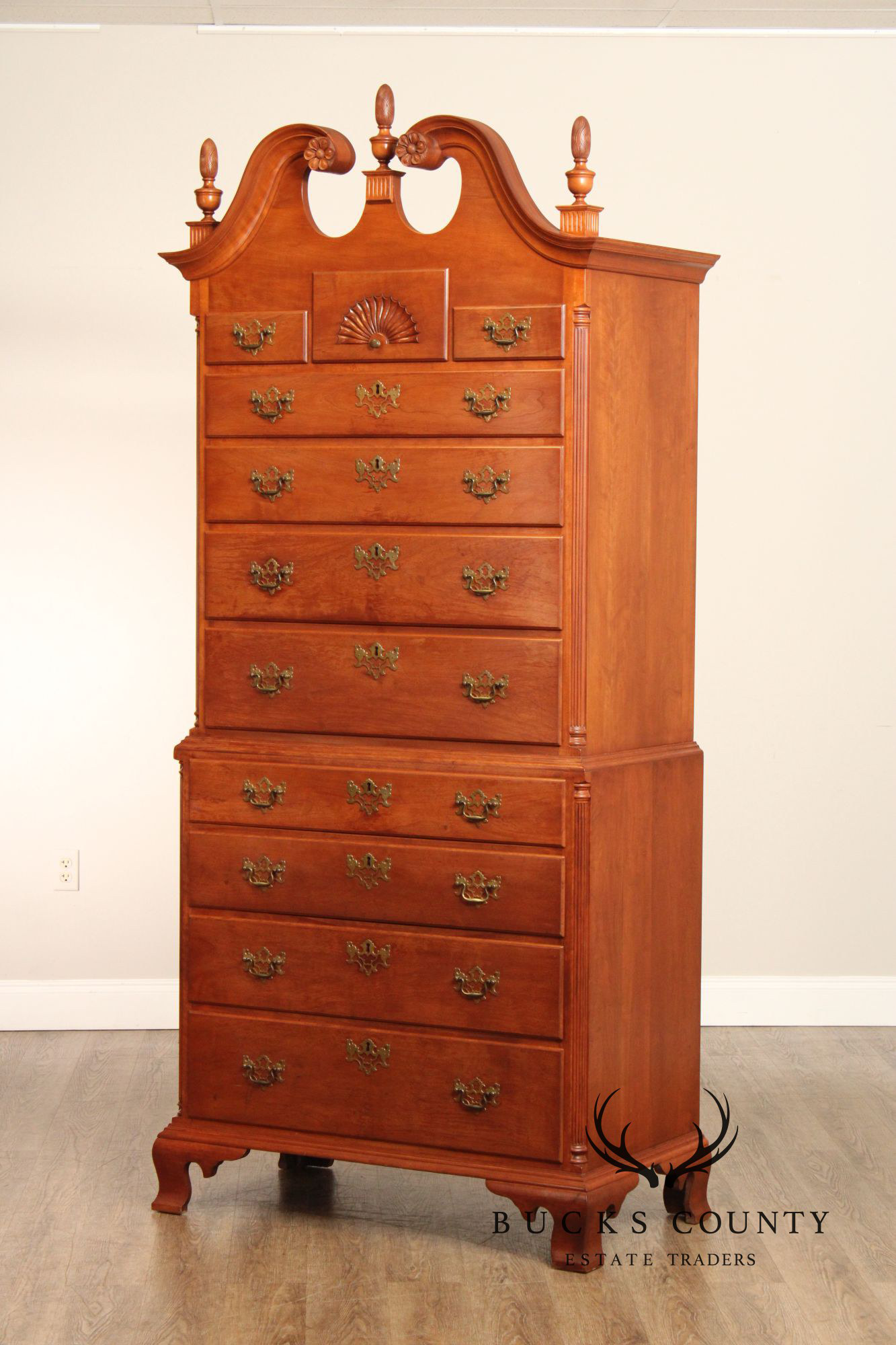 Virginia Craftsmen Reproductions Chippendale Style Cherry Highboy