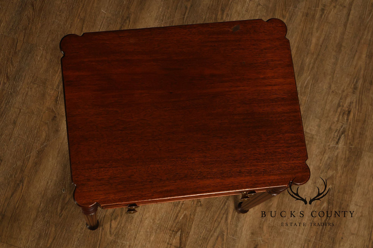 Federal Sheraton Style Mahogany Two-Drawer Side Table