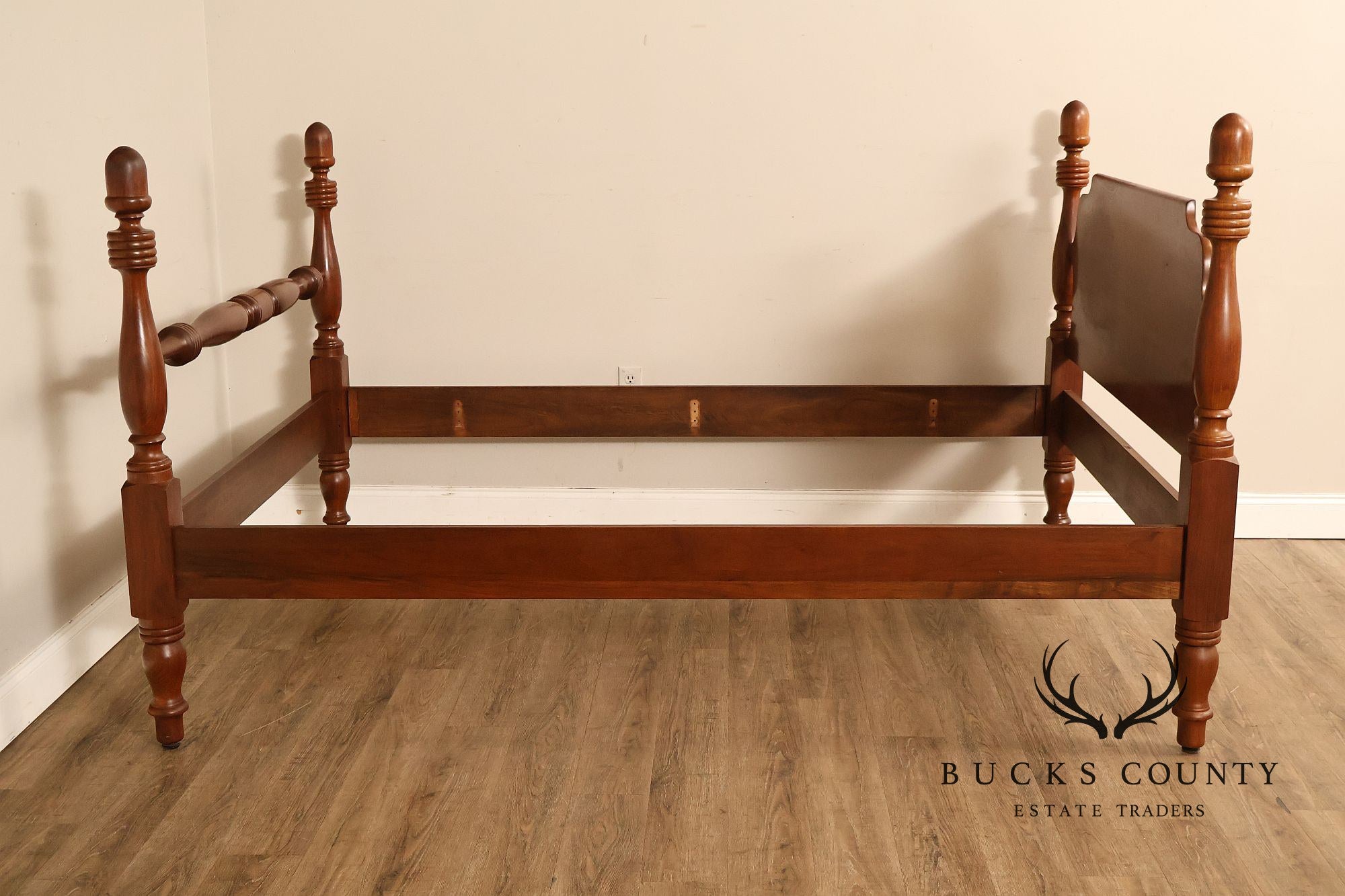 E.A. Clore & Sons Custom Walnut Queen Cannonball Bed