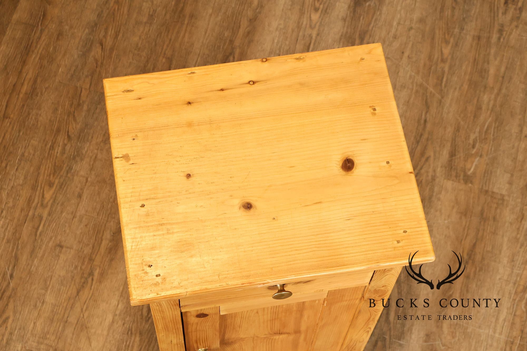 Rustic Style Pair of Pine Single Drawer Nightstands