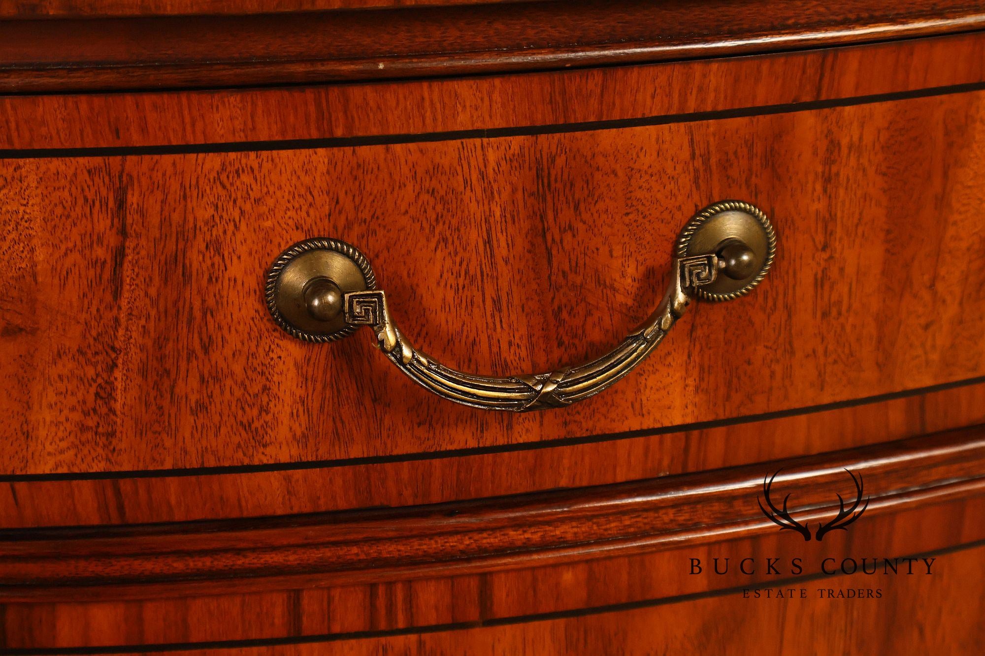 Ethan Allen Mahogany Newport Collection Demilune Cabinet Console