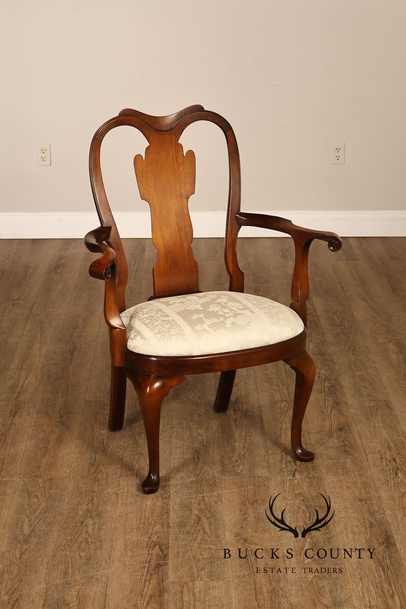 Saybolt Cleland Queen Anne Style Vintage Walnut Armchair
