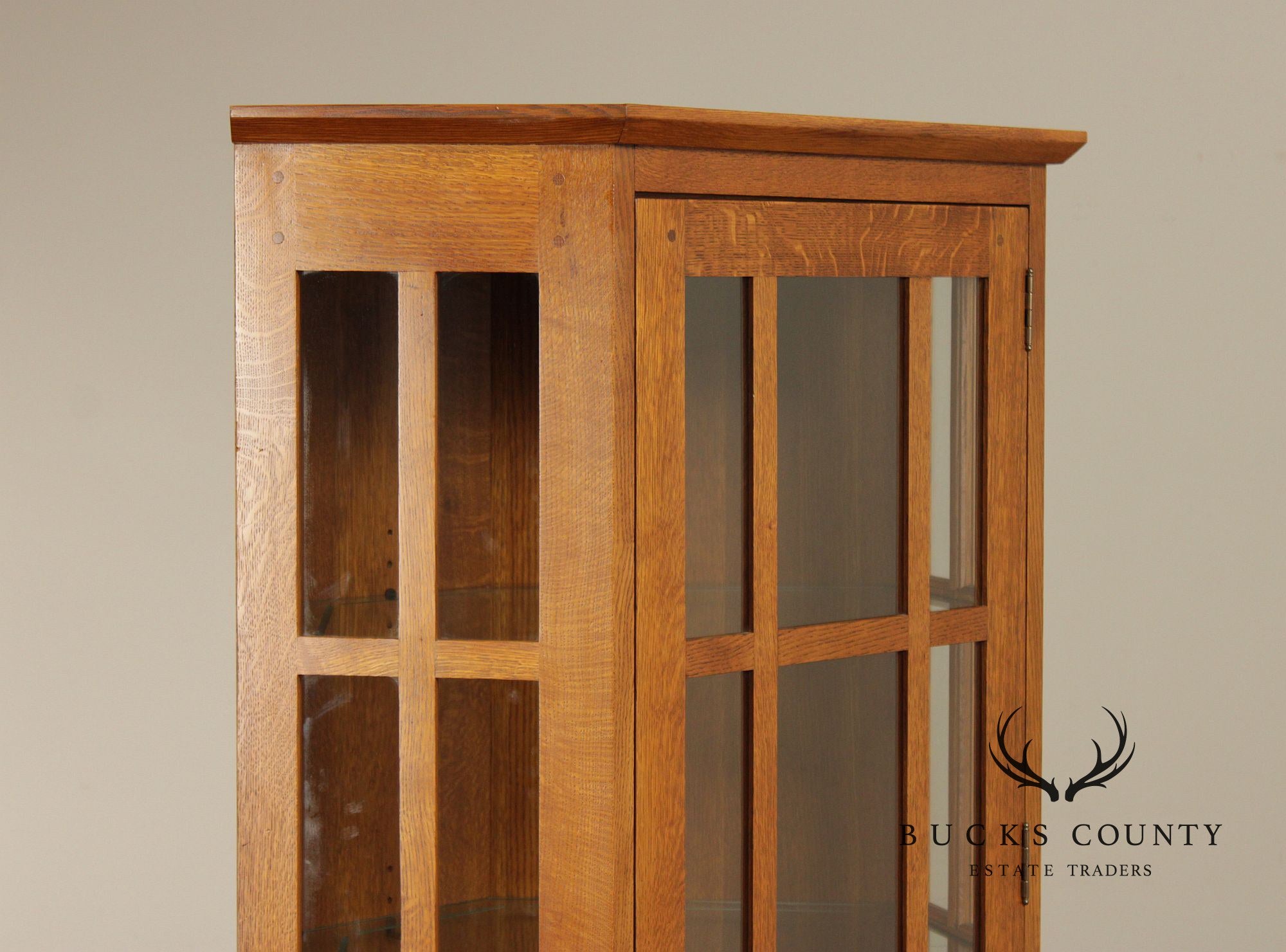 Stickley Mission Collection Oak Corner Curio Cabinet