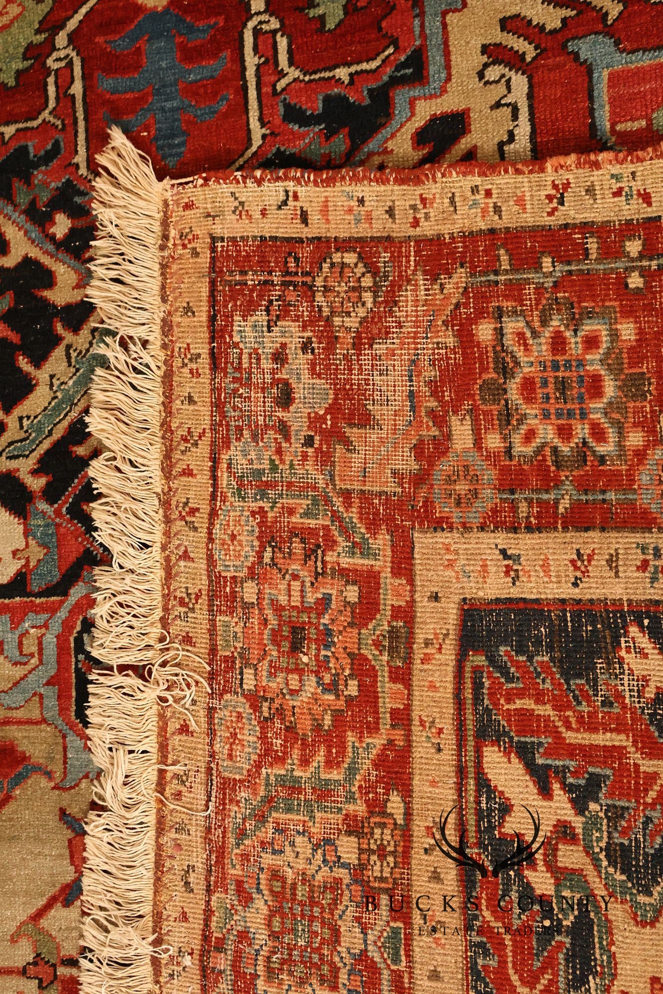 Antique Persian Heriz Hand-Knotted Area Rug – 9'1" x 12'10"