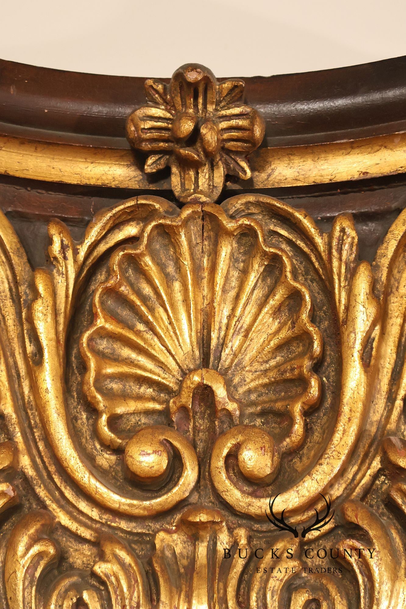 Pair Of Decorative Mirrored Wall Columns With Gilt Carved Capitals By Francisco Hurtado