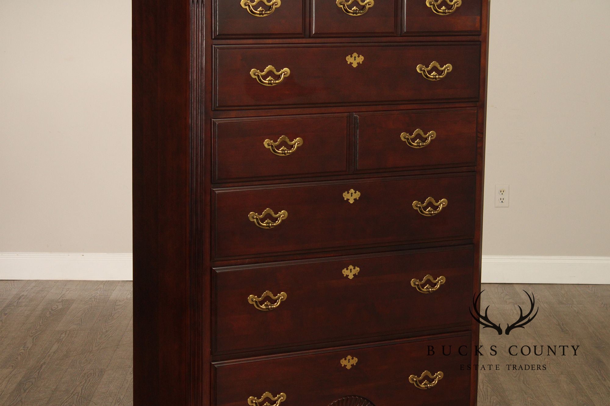 Thomasville Chippendale Style Cherry Tall Chest