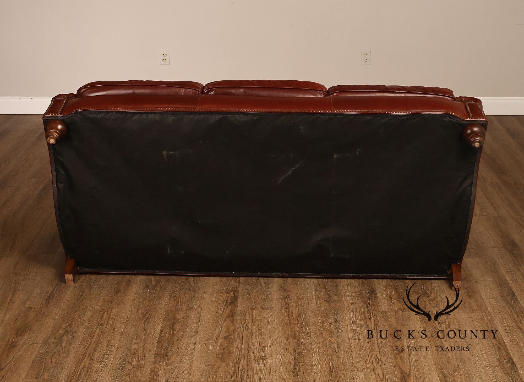 Bradington-Young Traditional Style Leather Three Cushion Sofa