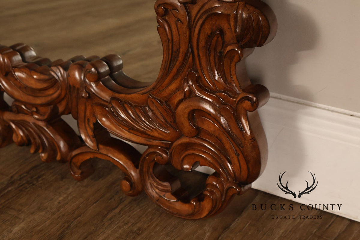 Large Hand Carved Baroque Style Wood Wall Mirror
