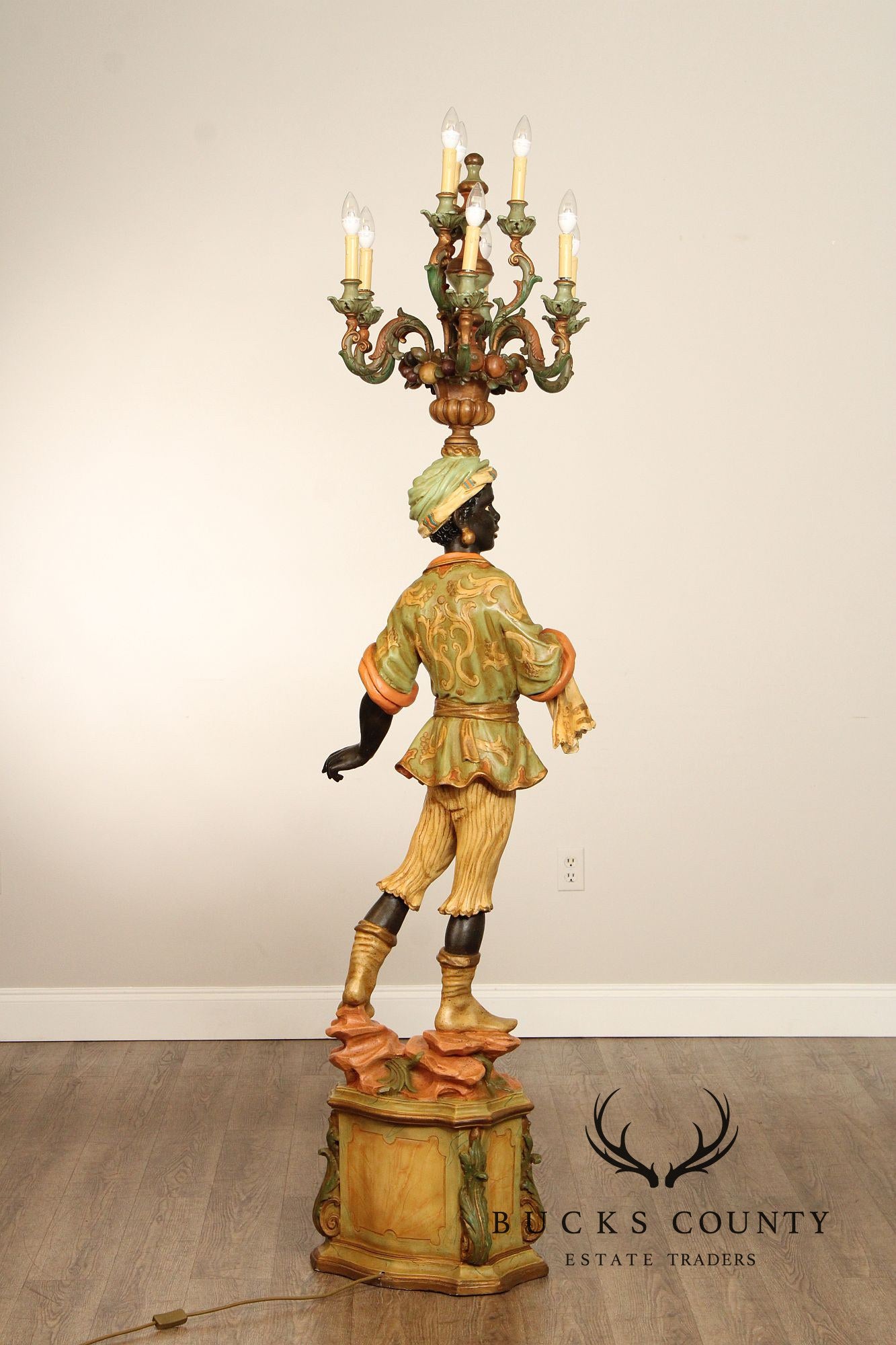 Vintage Pair Of Blackmoor Torchiere Floor Lamps