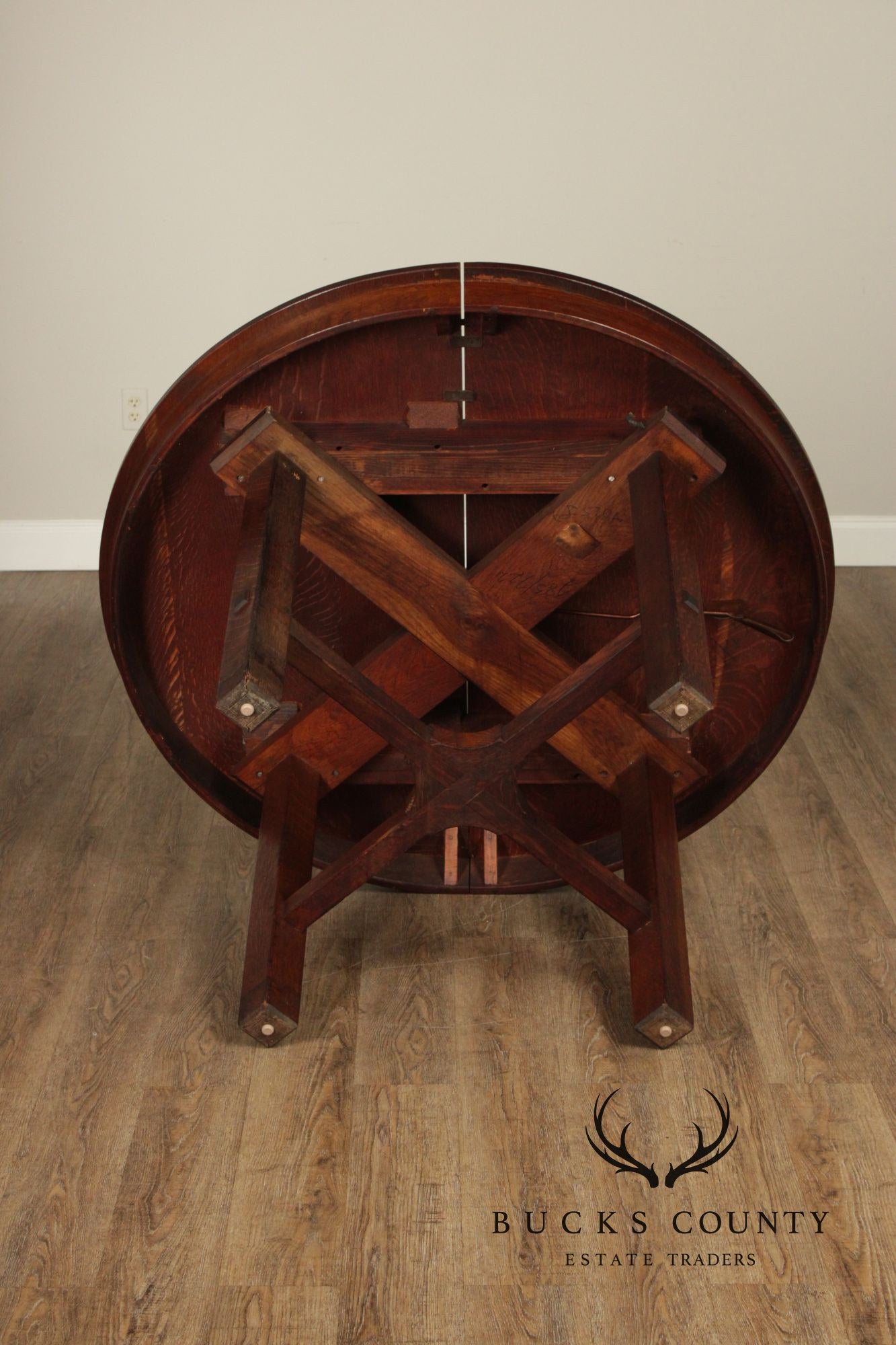 L. & J.G. Stickley Antique Round Oak Dining Table