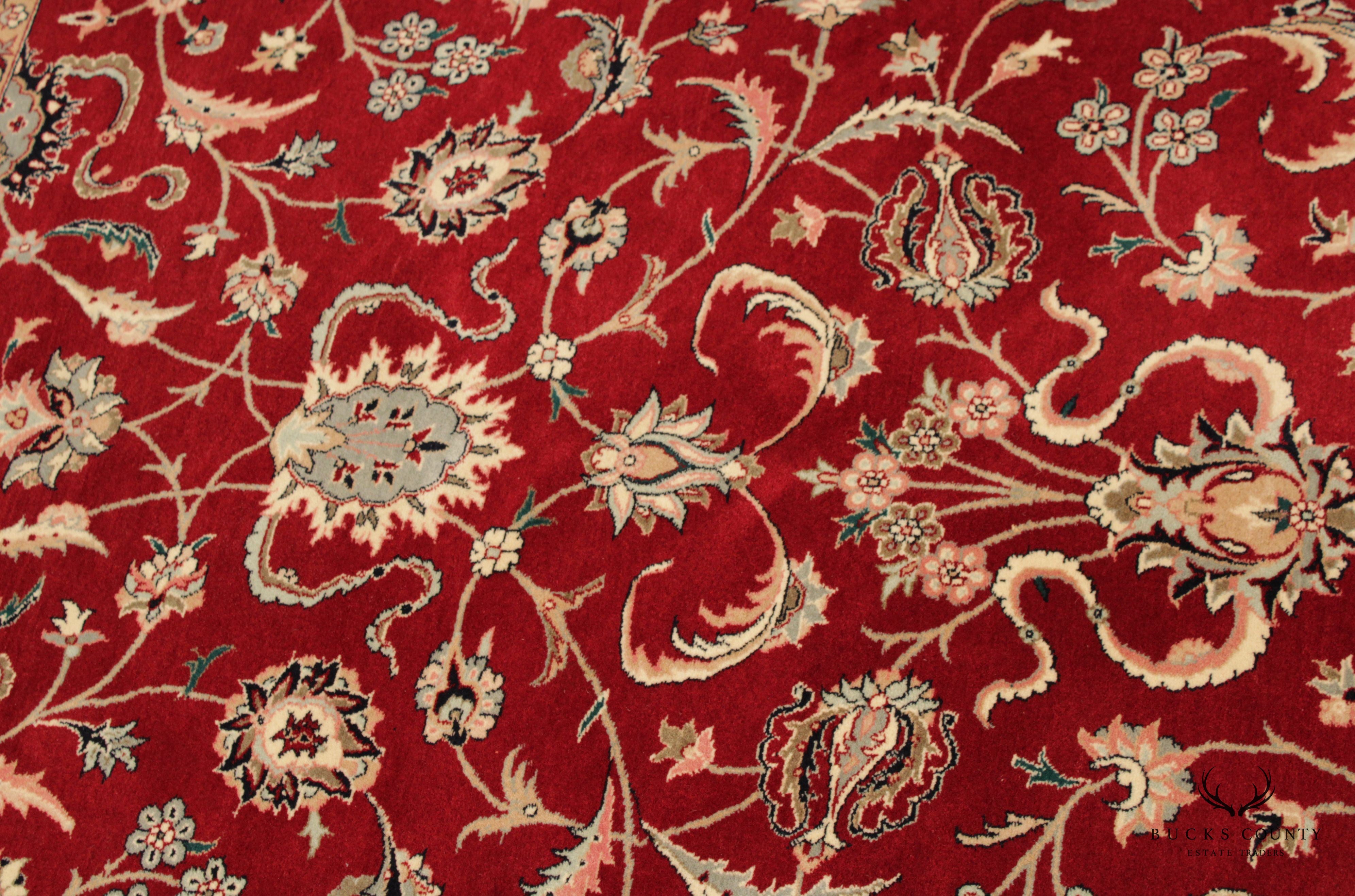 Persian Kashan Large Woven Wool Area Rug, 13' x 9'