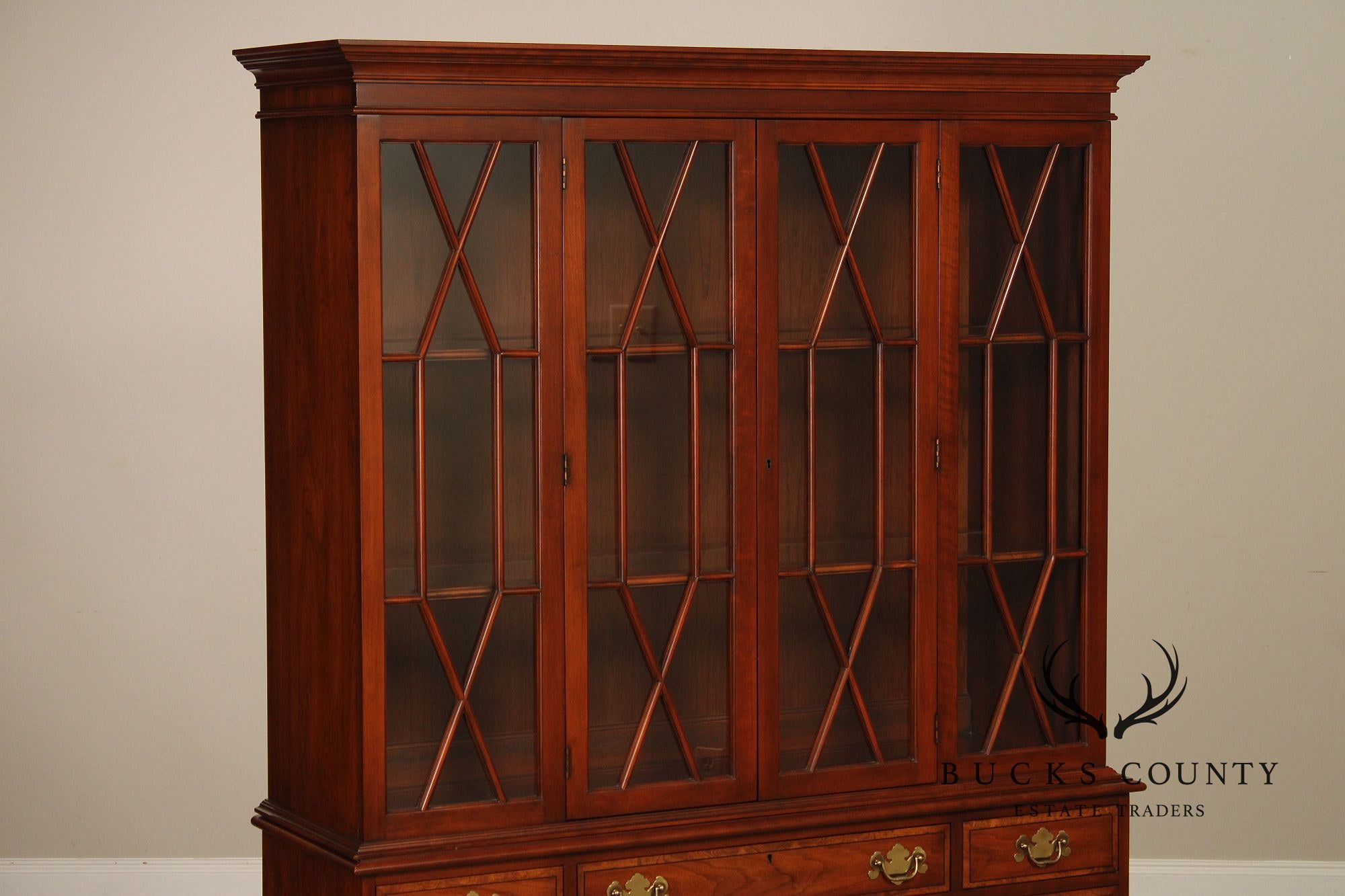 Henkel Harris Cherry Breakfront China Cabinet